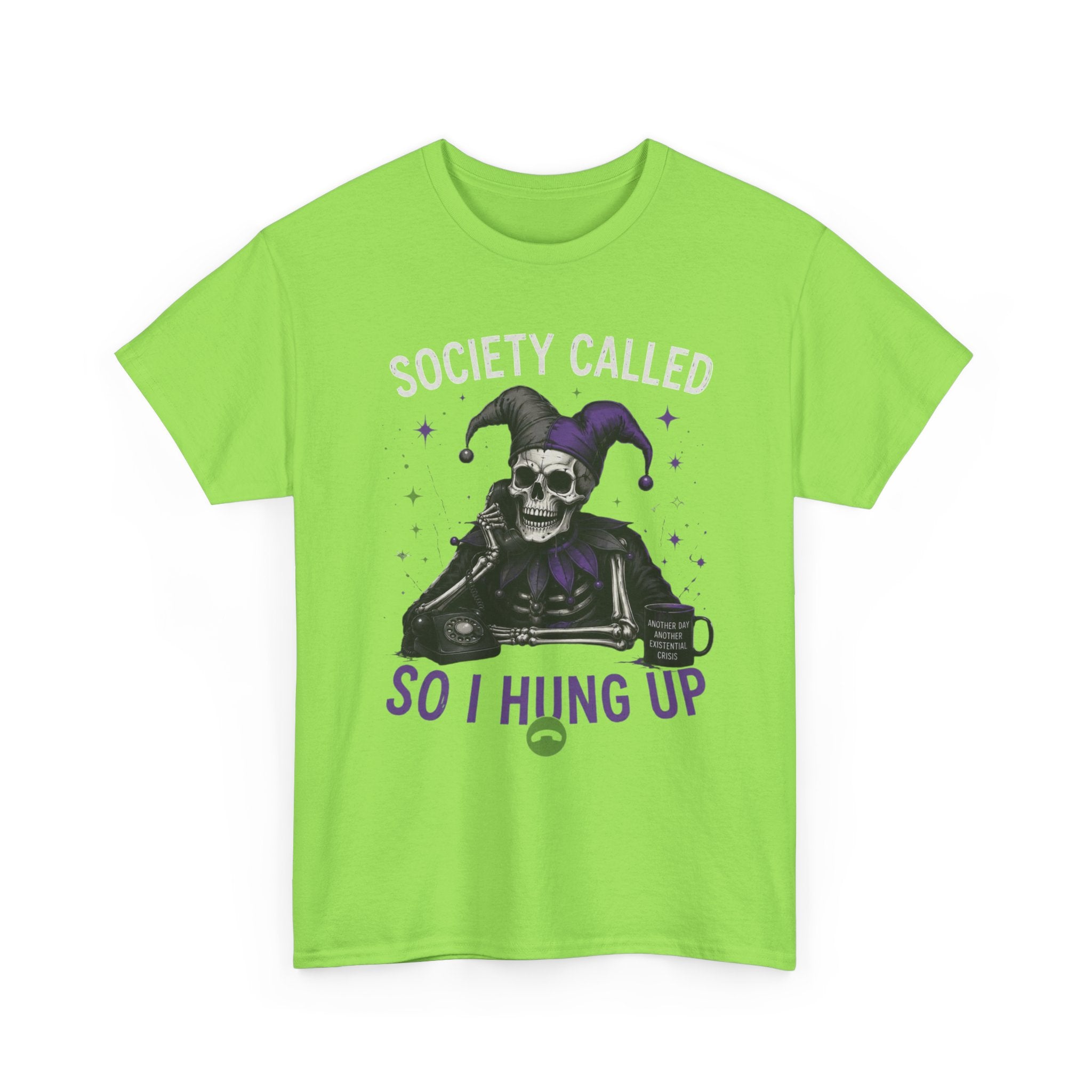 So I Hung Up Skull Jester T-Shirt — Goth Humor Graphic Tee