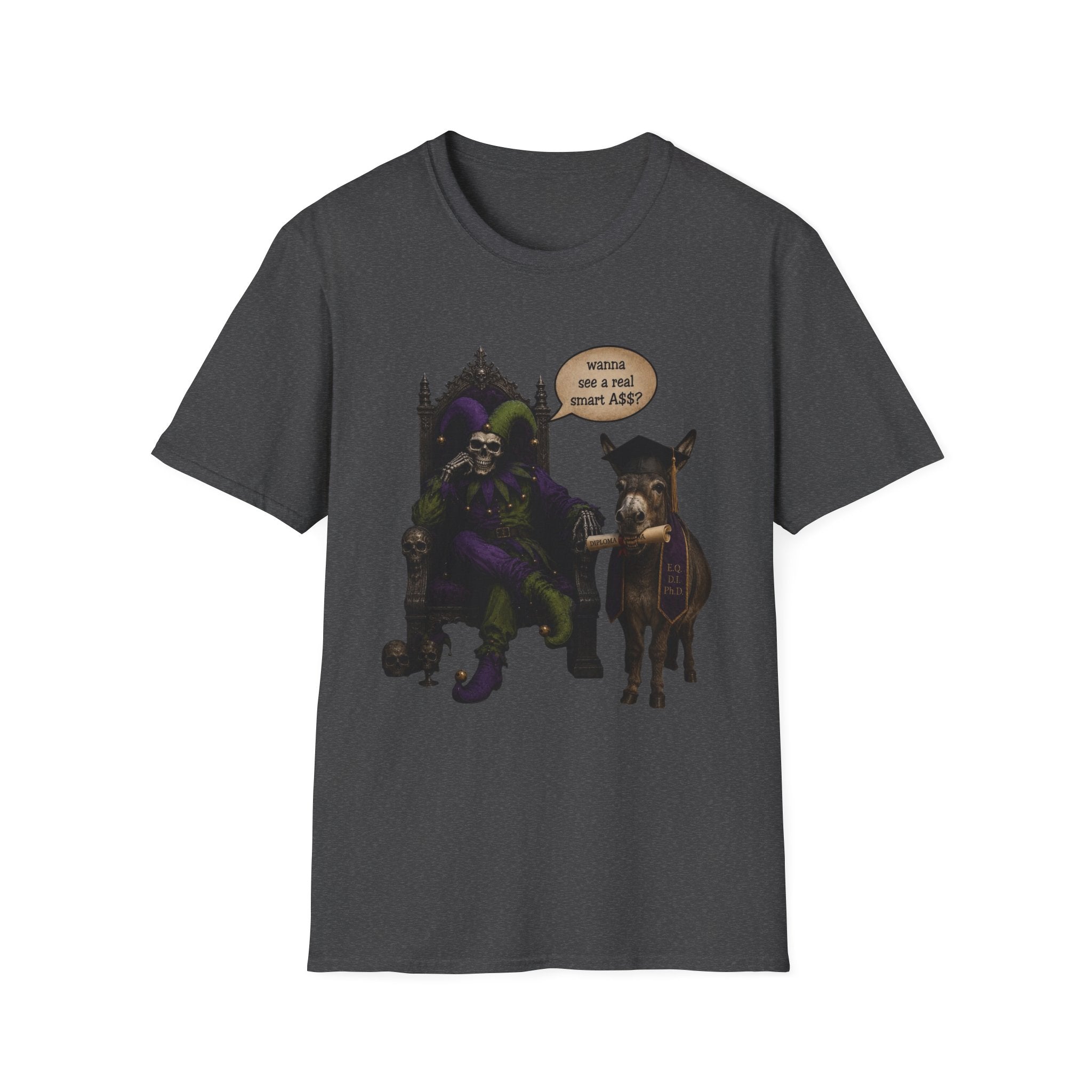 Jester Throne T-Shirt — “Wicked and a Smart Ass” Dark Gothic Graphic Tee