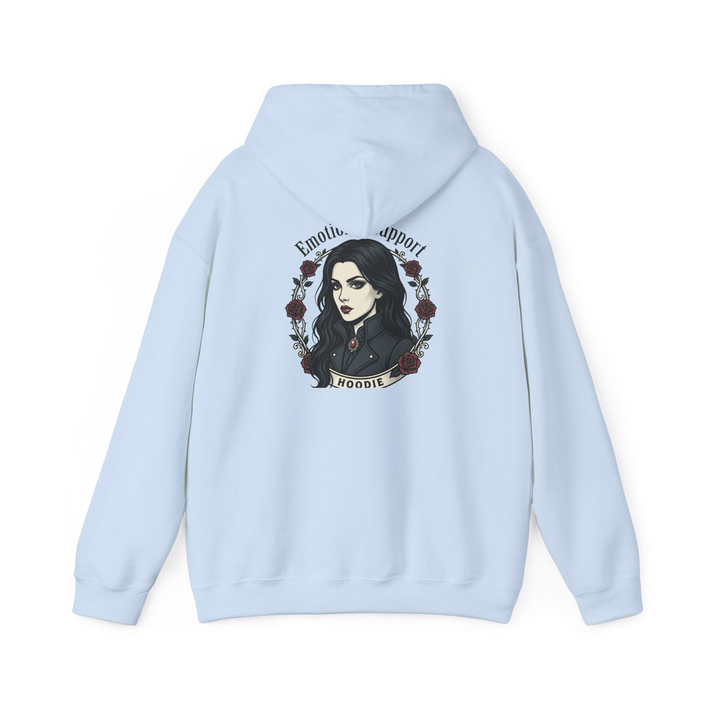 The Emotional Support Hoodie — Jester Skull Dark Rose | Sarcasm Culture
