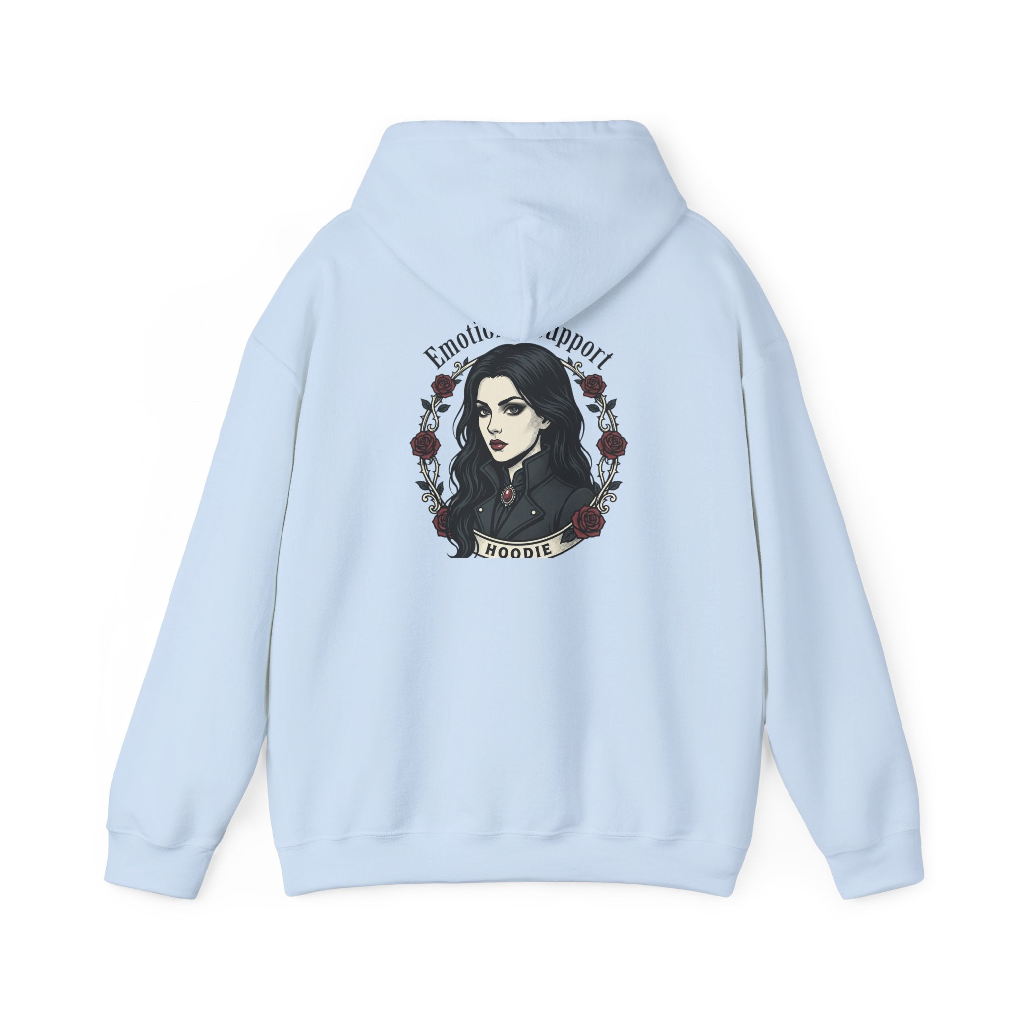 The Emotional Support Hoodie — Jester Skull Dark Rose | Sarcasm Culture