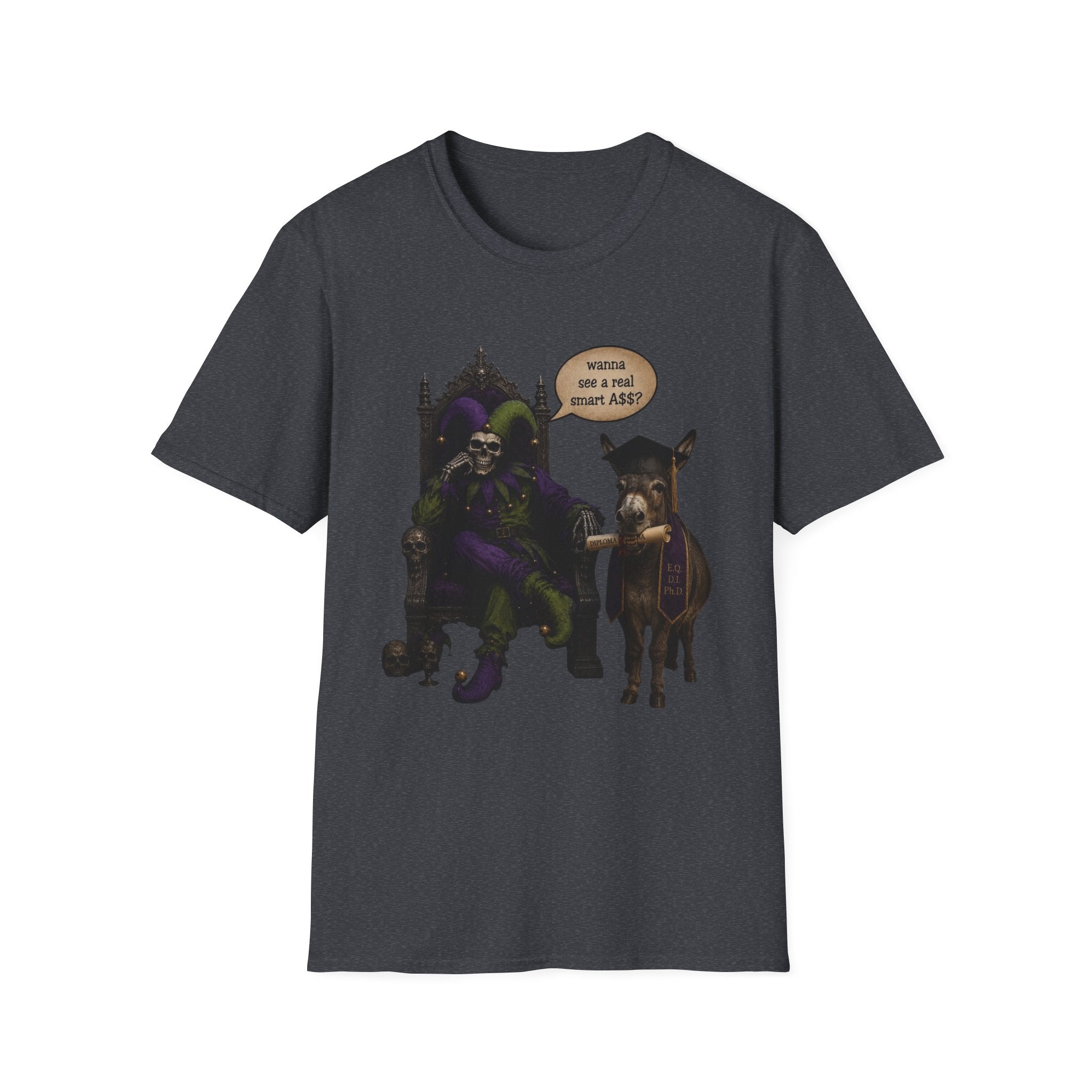 Jester Throne T-Shirt — “Wicked and a Smart Ass” Dark Gothic Graphic Tee