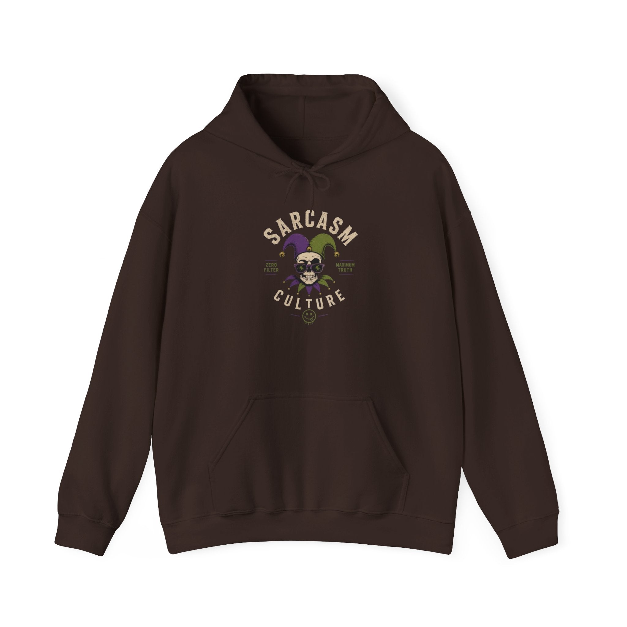 The Emotional Support Hoodie — Jester Skull Dark Rose | Sarcasm Culture