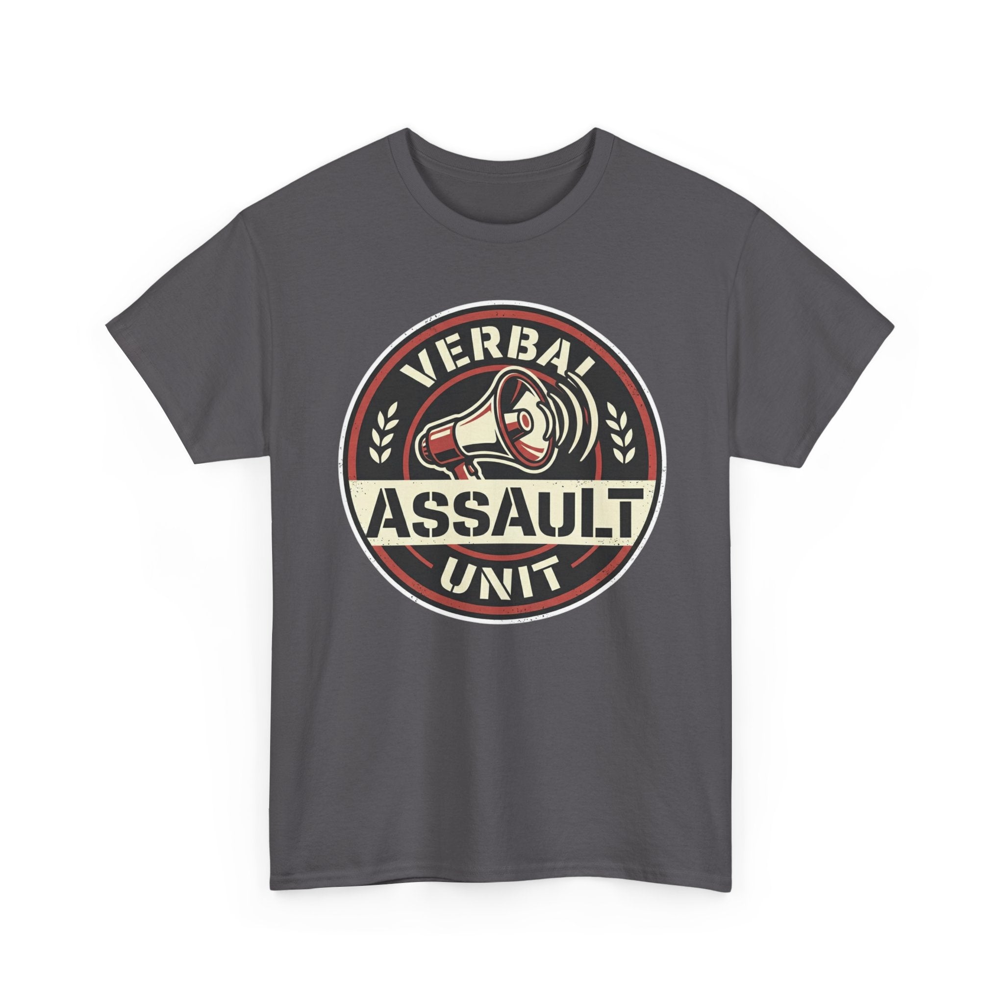 "Verbal Assault Unit" Funny Sarcasm Megaphone Dark Humor Graphic T-Shirt