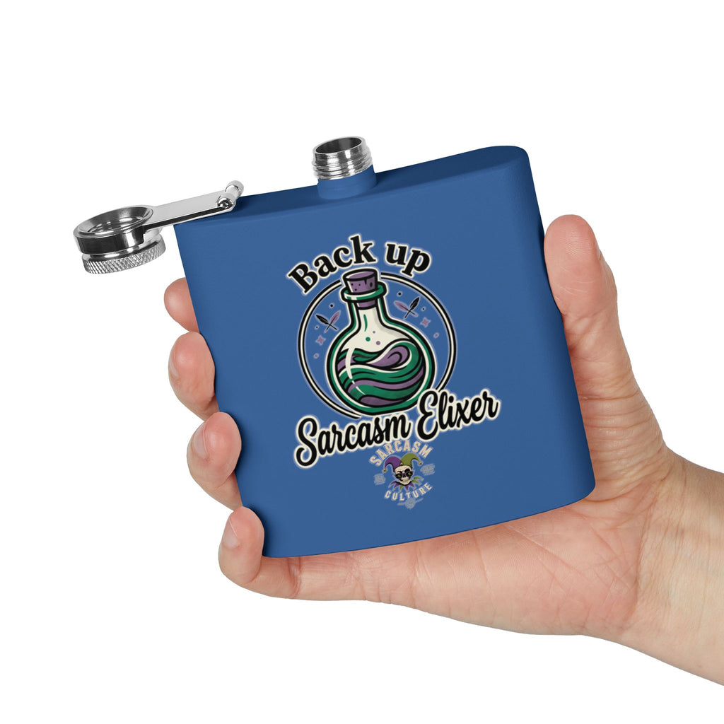 Sarcasm Elixir Flask — 6oz Stainless Steel Hip Flask