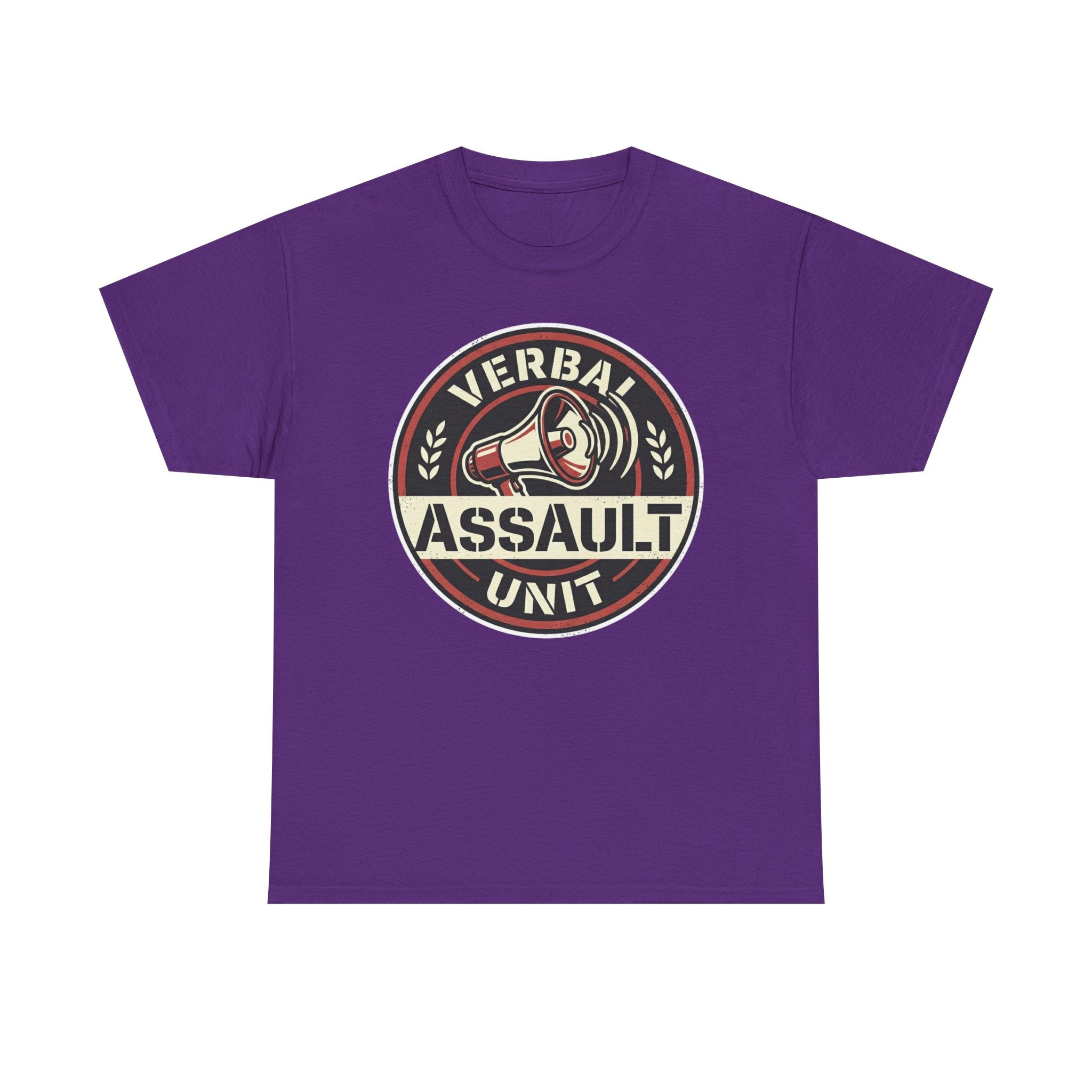 "Verbal Assault Unit" Funny Sarcasm Megaphone Dark Humor Graphic T-Shirt