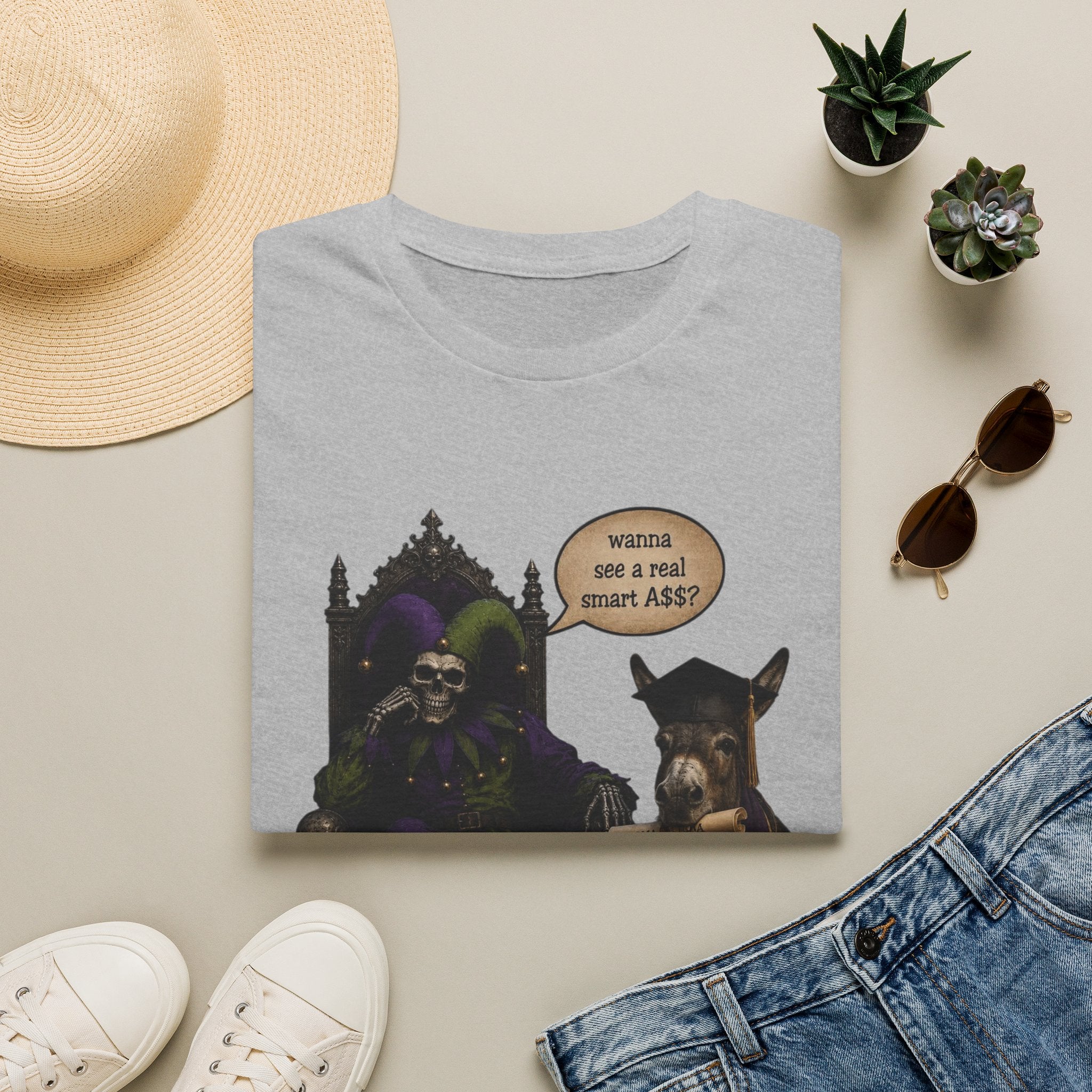 Jester Throne T-Shirt — “Wicked and a Smart Ass” Dark Gothic Graphic Tee