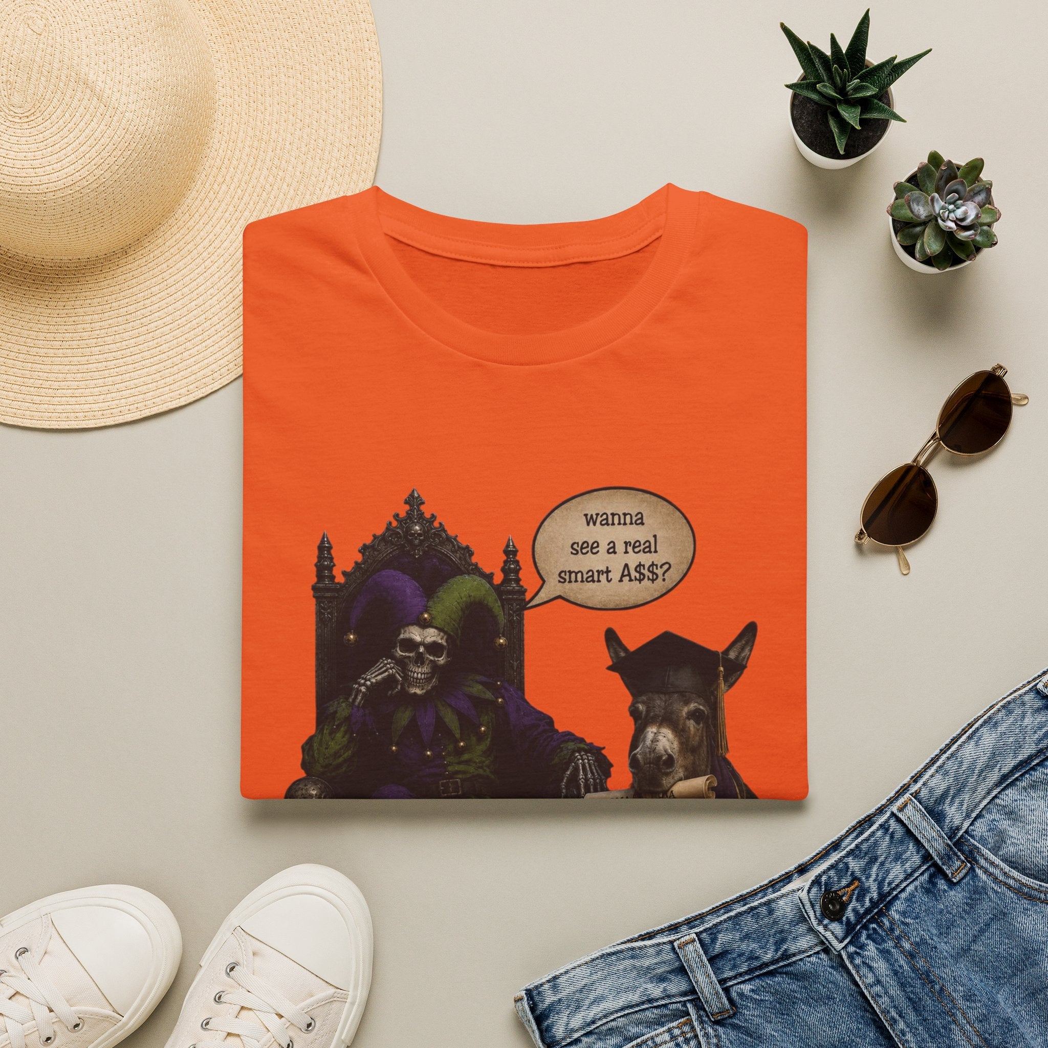 Jester Throne T-Shirt — “Wicked and a Smart Ass” Dark Gothic Graphic Tee