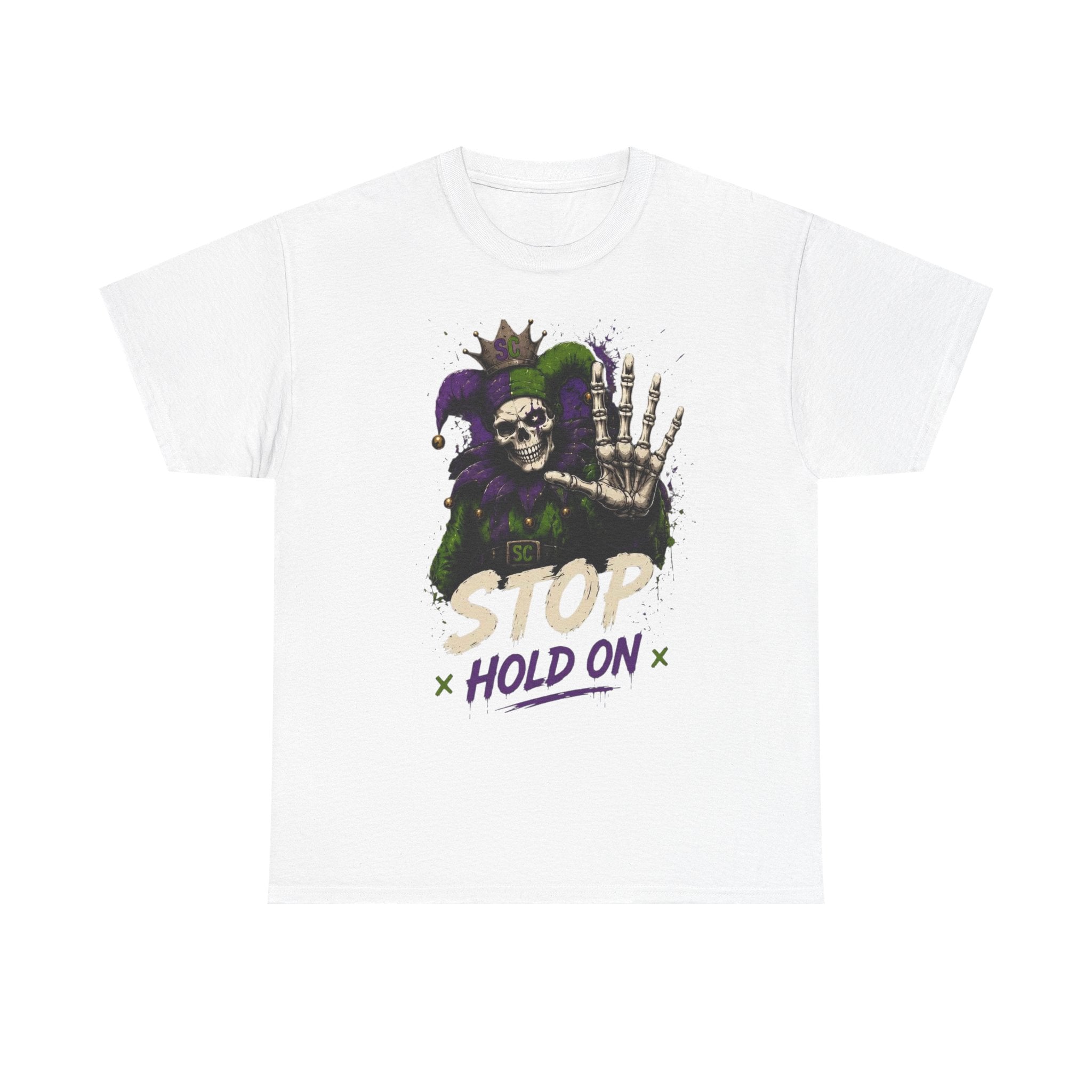 Stop Hold On Tee — 'OK Now Talk' Jester Graphic Unisex T-Shirt