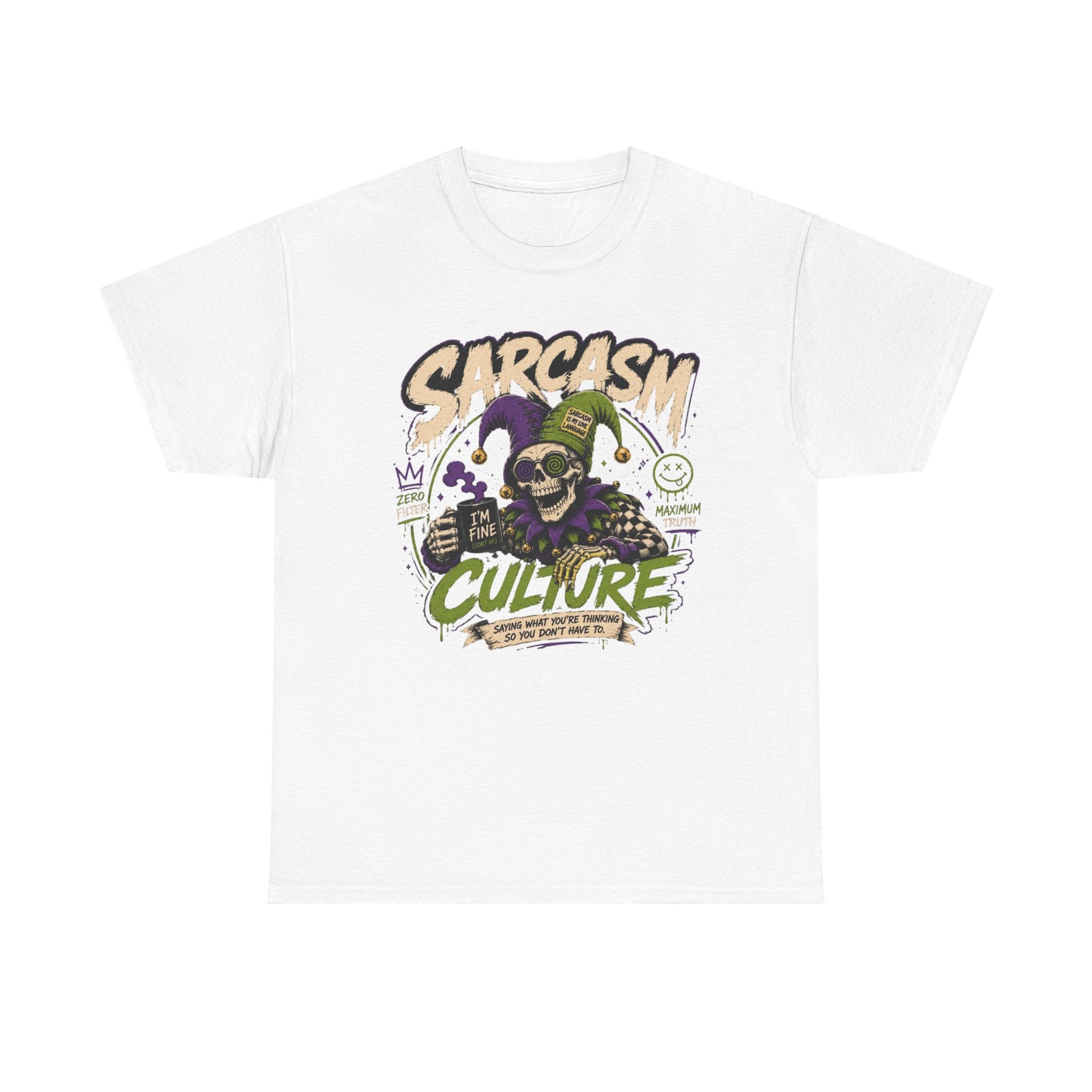 Off His Meds Jester Tee — Wild & Unhinged Sarcasm Culture Graphic T-Shirt