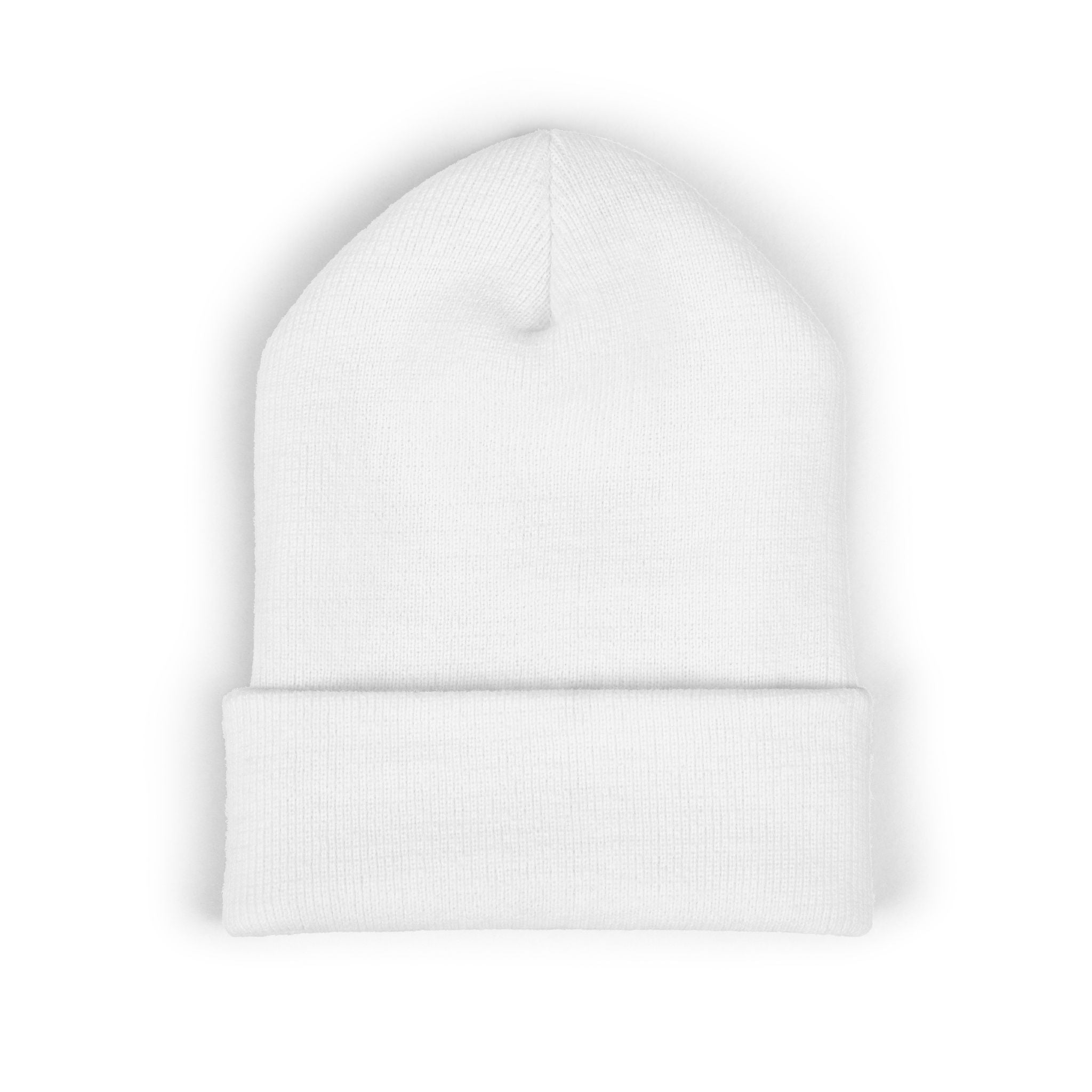 Sarcasm Culture Embroidered Cuffed Beanie — Olive Knit Winter Hat