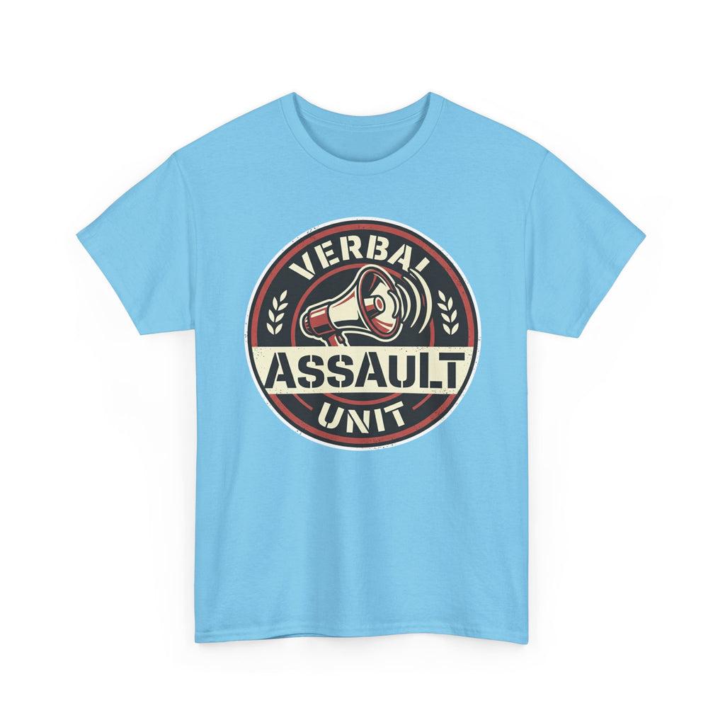 "Verbal Assault Unit" Funny Sarcasm Megaphone Dark Humor Graphic T-Shirt