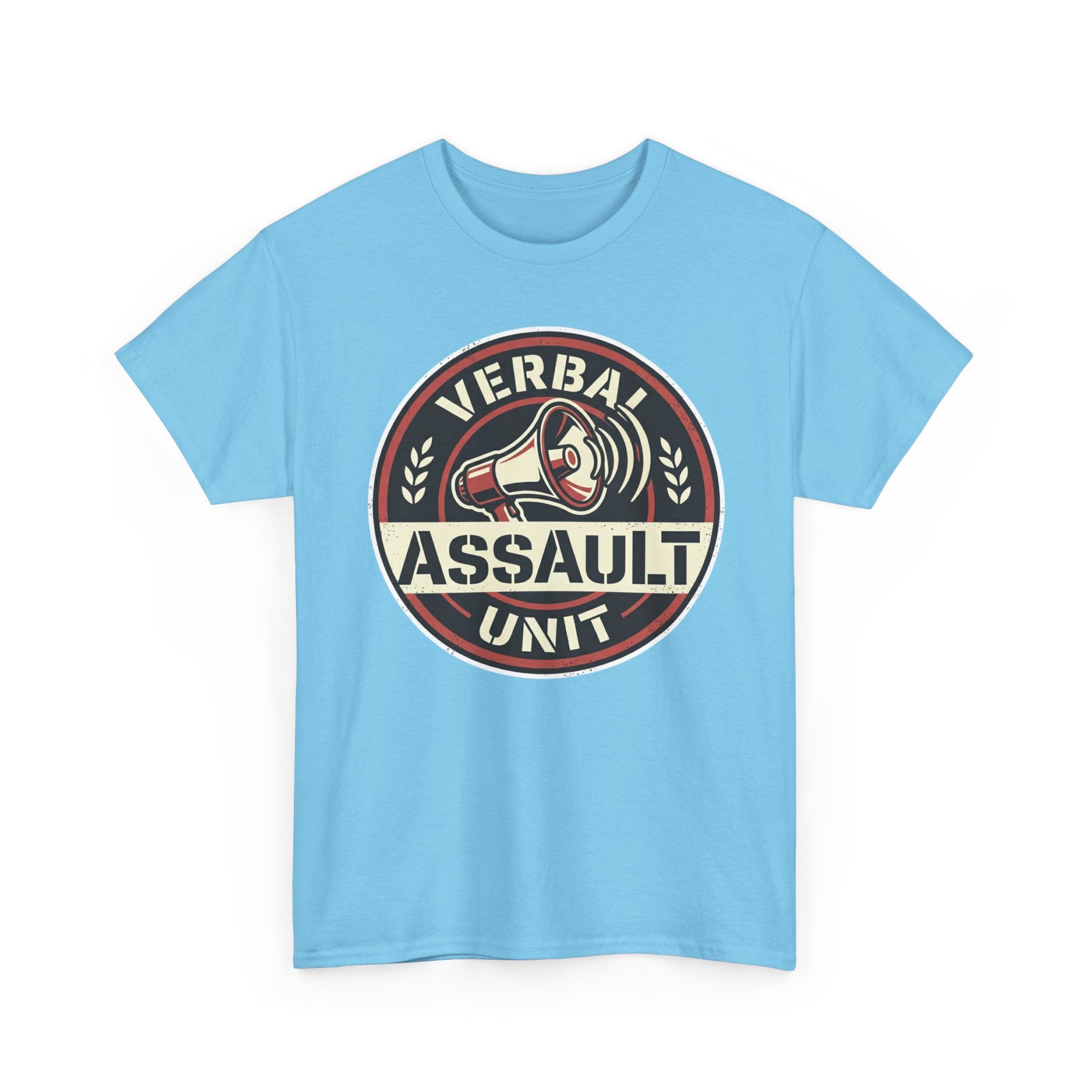 "Verbal Assault Unit" Funny Sarcasm Megaphone Dark Humor Graphic T-Shirt