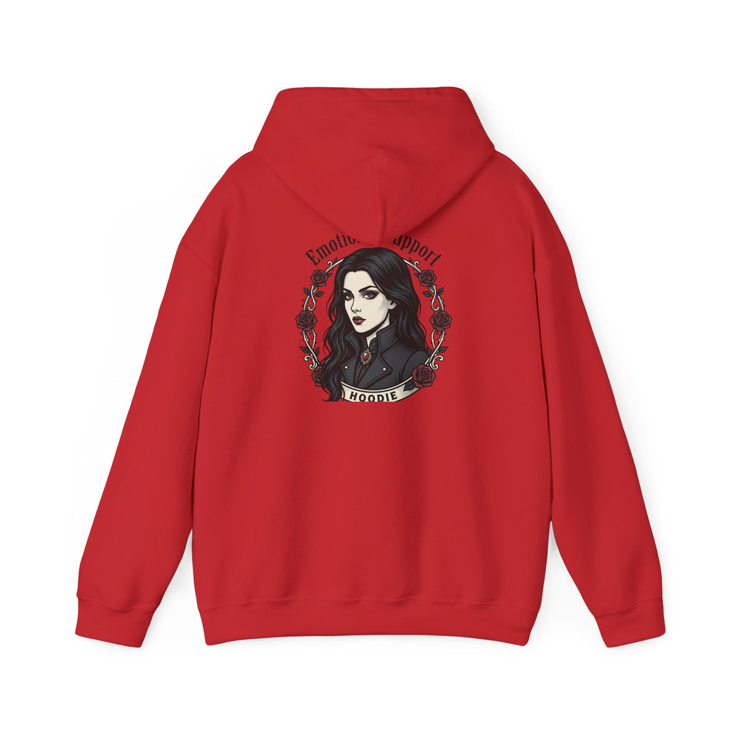 The Emotional Support Hoodie — Jester Skull Dark Rose | Sarcasm Culture