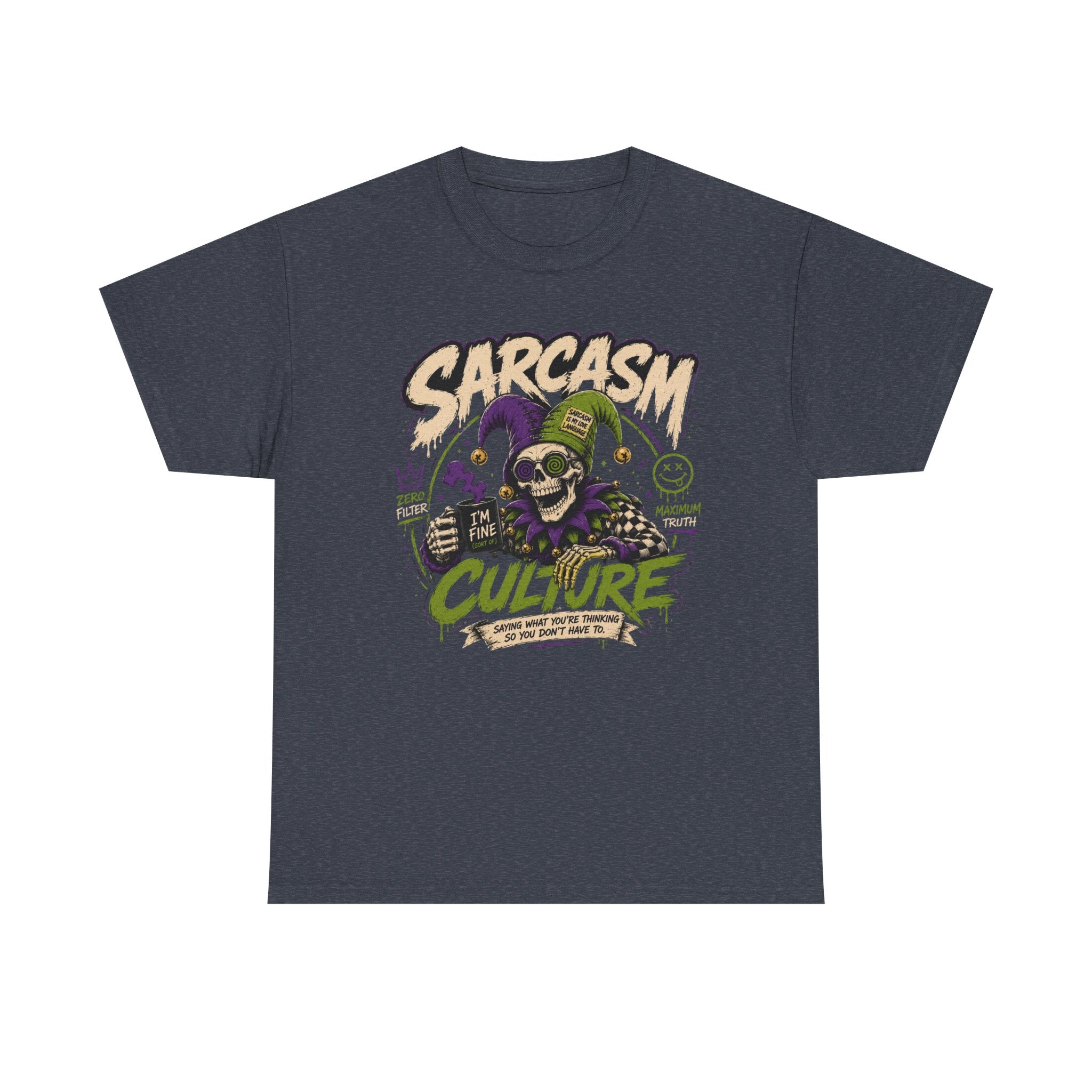 Off His Meds Jester Tee — Wild & Unhinged Sarcasm Culture Graphic T-Shirt