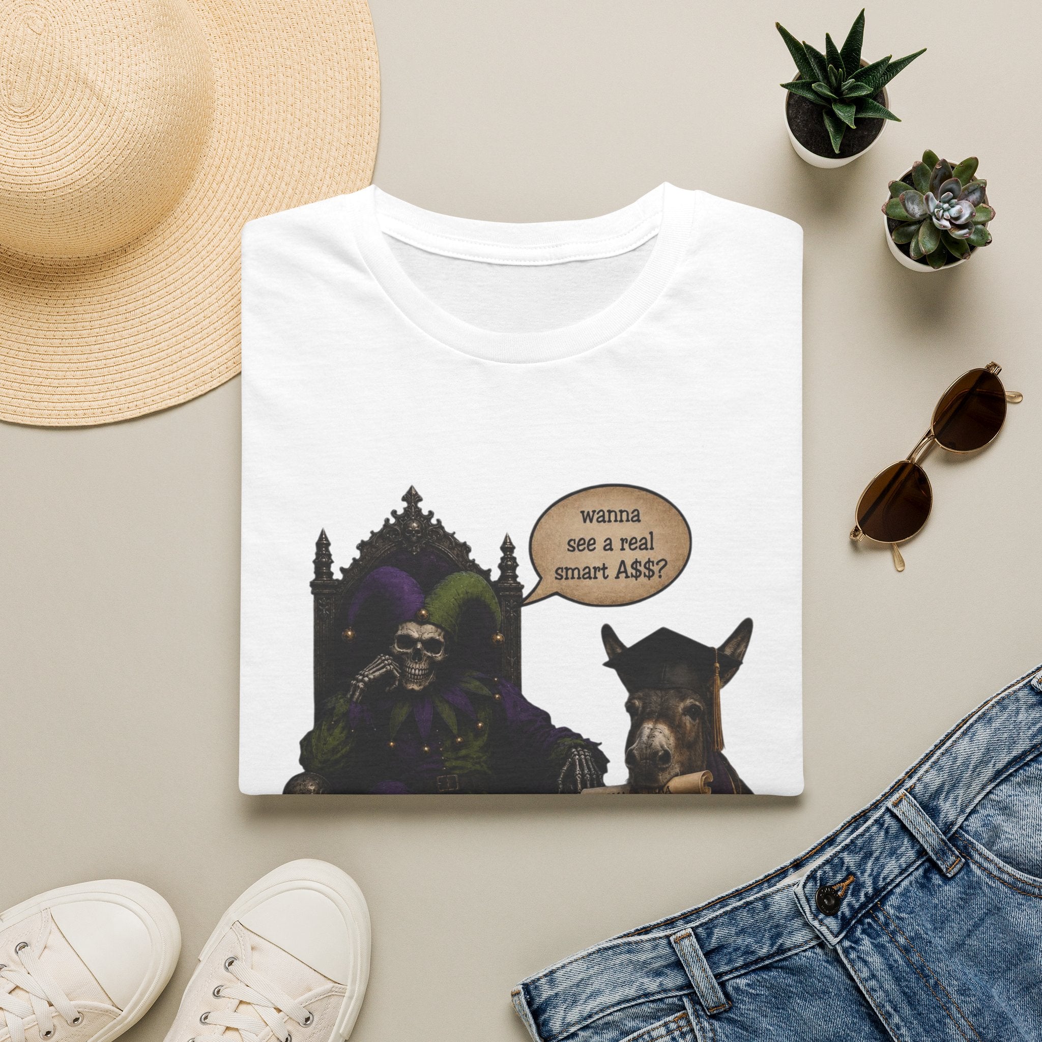 Jester Throne T-Shirt — “Wicked and a Smart Ass” Dark Gothic Graphic Tee