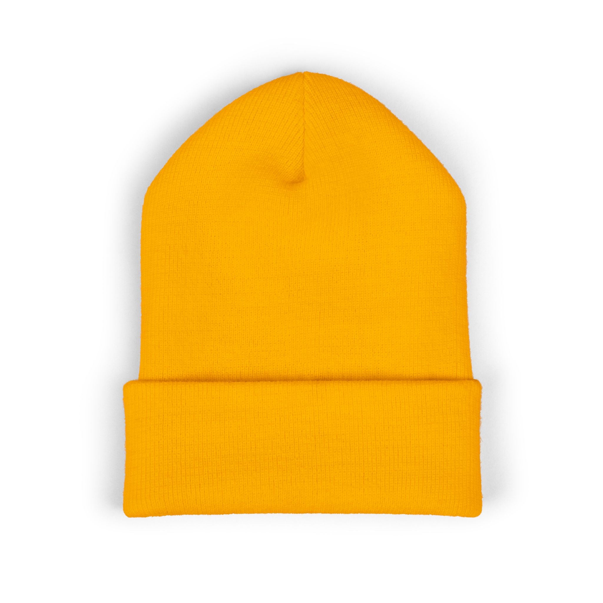 Sarcasm Culture Embroidered Cuffed Beanie — Olive Knit Winter Hat