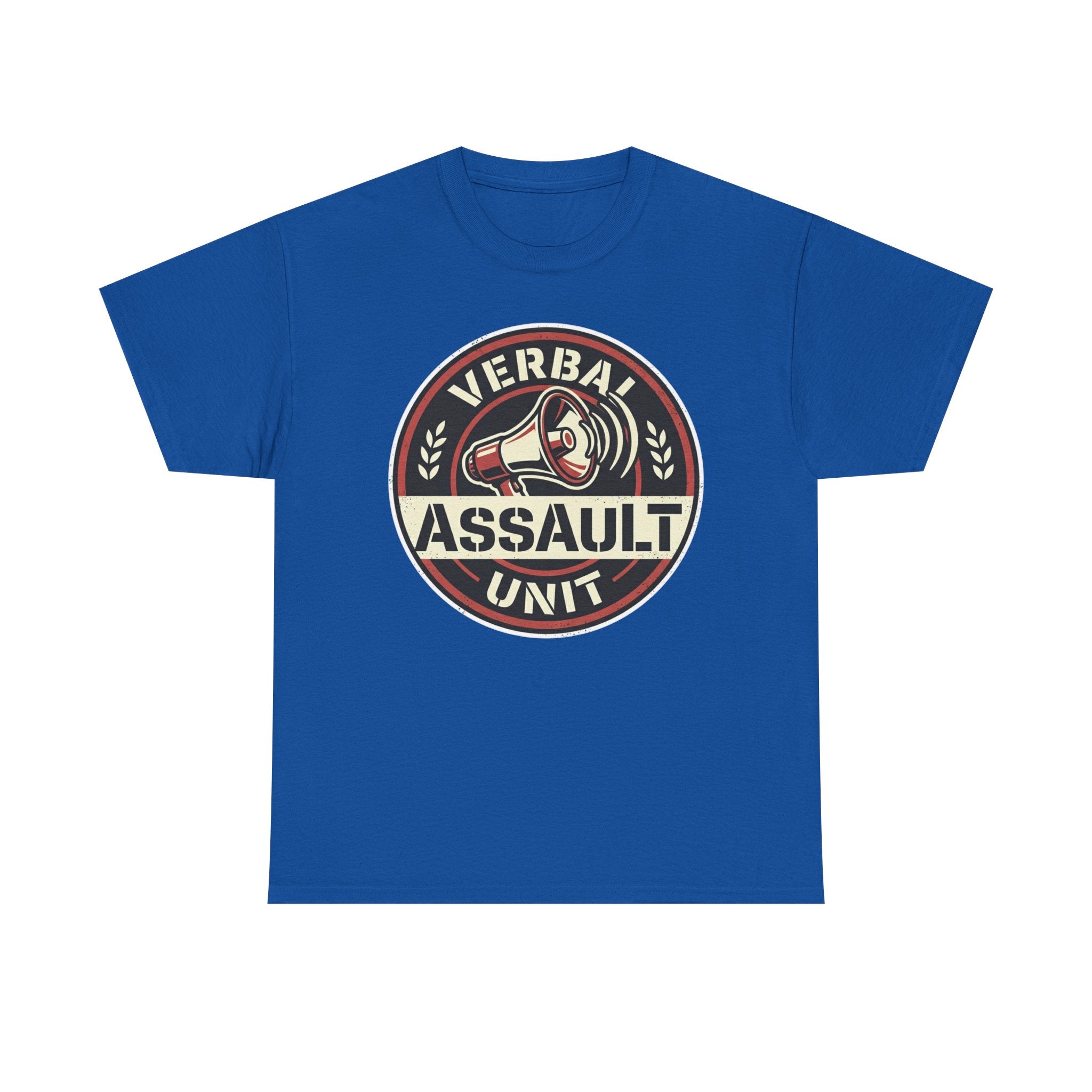 "Verbal Assault Unit" Funny Sarcasm Megaphone Dark Humor Graphic T-Shirt
