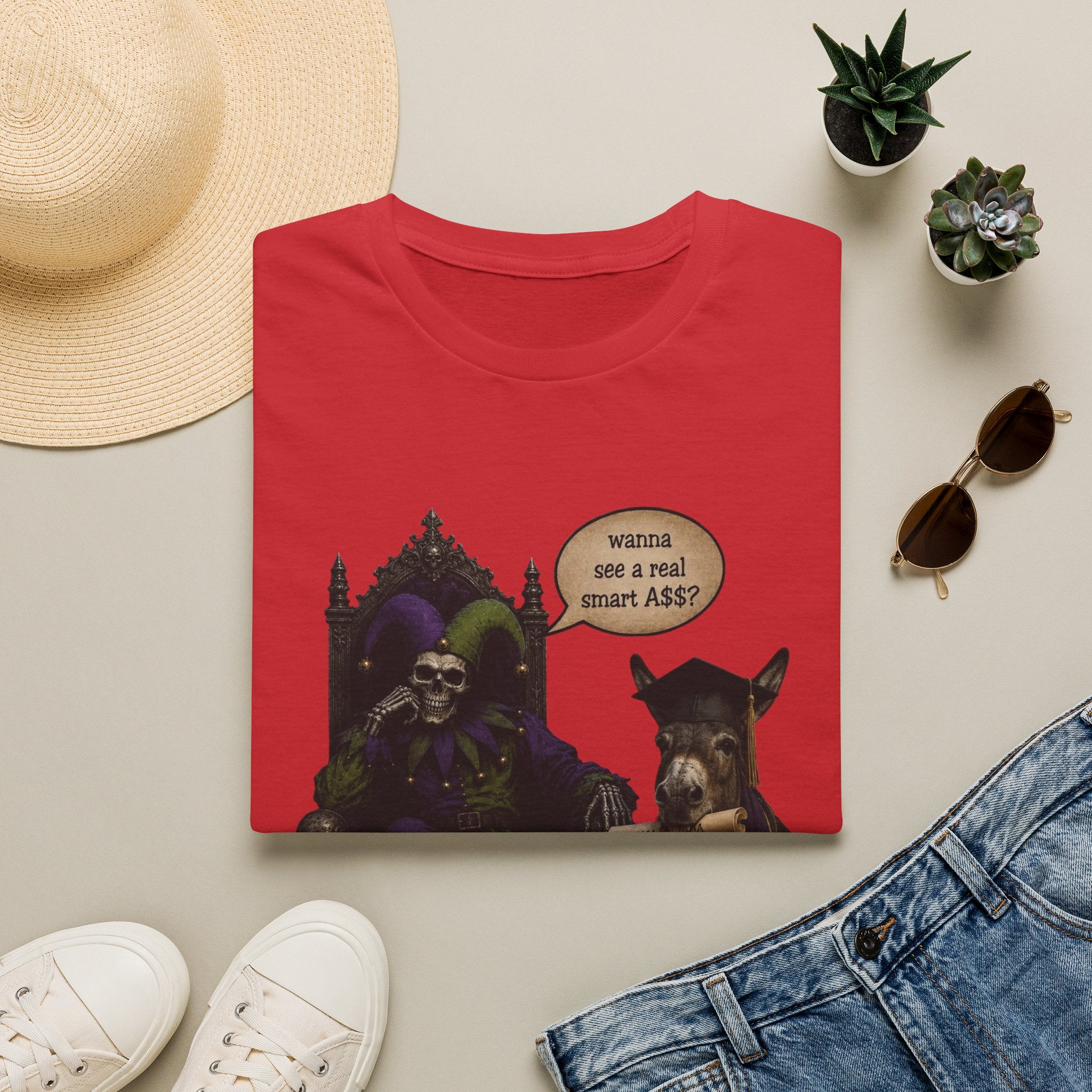 Jester Throne T-Shirt — “Wicked and a Smart Ass” Dark Gothic Graphic Tee