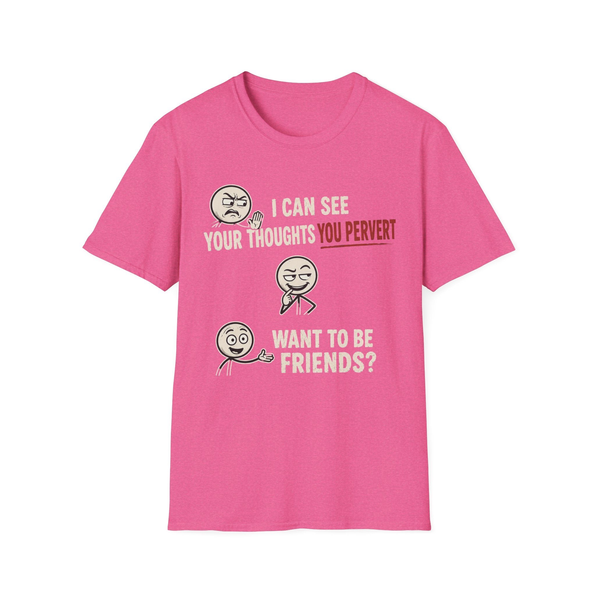 Funny Emoji T-Shirt — "I Can See Your Thoughts, You Pervert" Graphic Tee