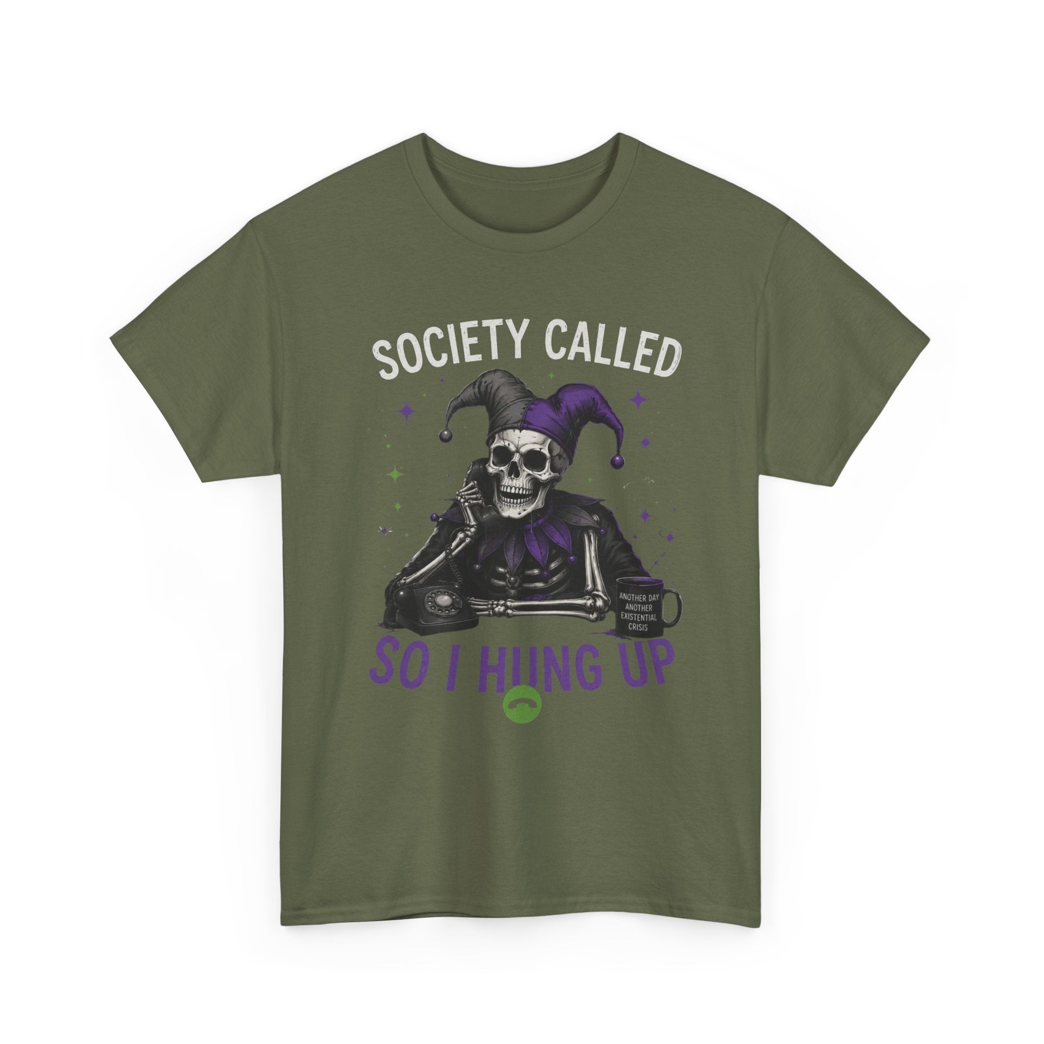So I Hung Up Skull Jester T-Shirt — Goth Humor Graphic Tee