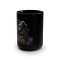 Black Ceramic Mug — Jester Skull Customer Service Design (15oz)