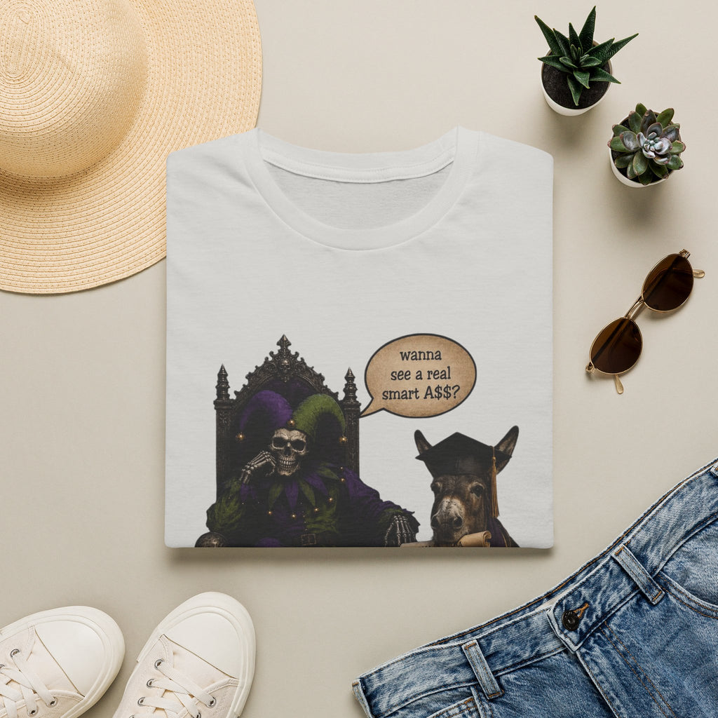 Jester Throne T-Shirt — “Wicked and a Smart Ass” Dark Gothic Graphic Tee