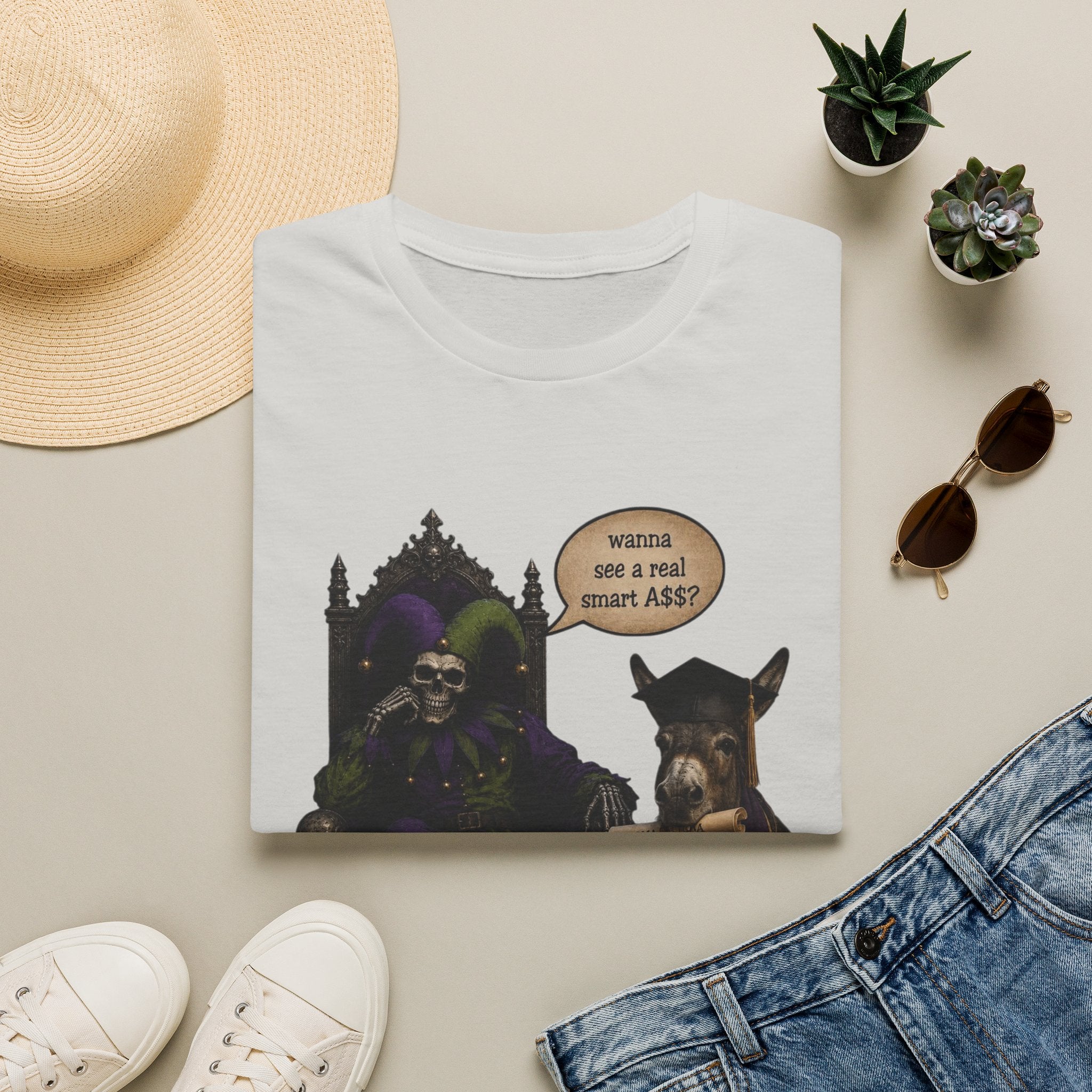 Jester Throne T-Shirt — “Wicked and a Smart Ass” Dark Gothic Graphic Tee