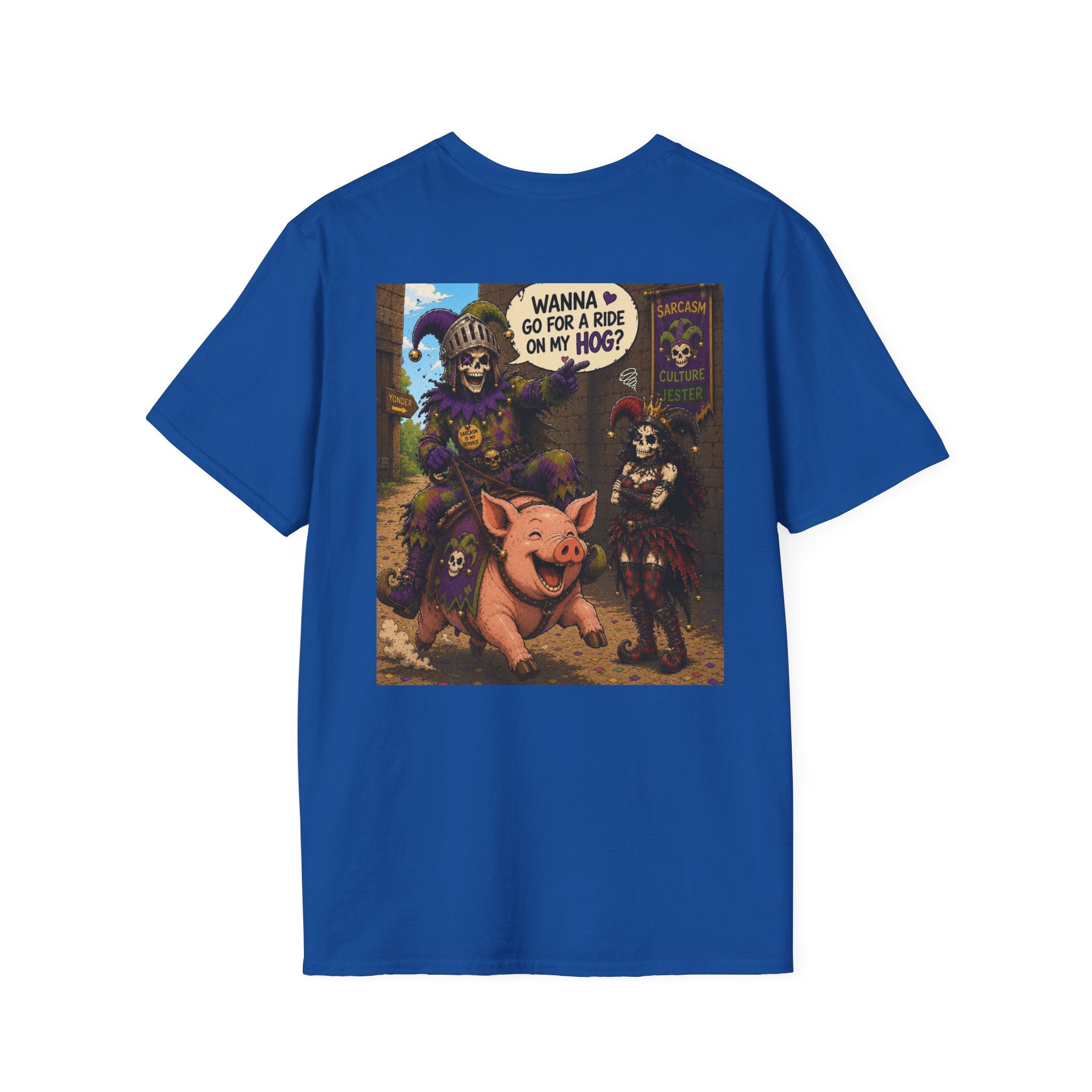 Witch & Pig Vintage Graphic T-Shirt — "Wanna Go for a Ride on My Hog?"