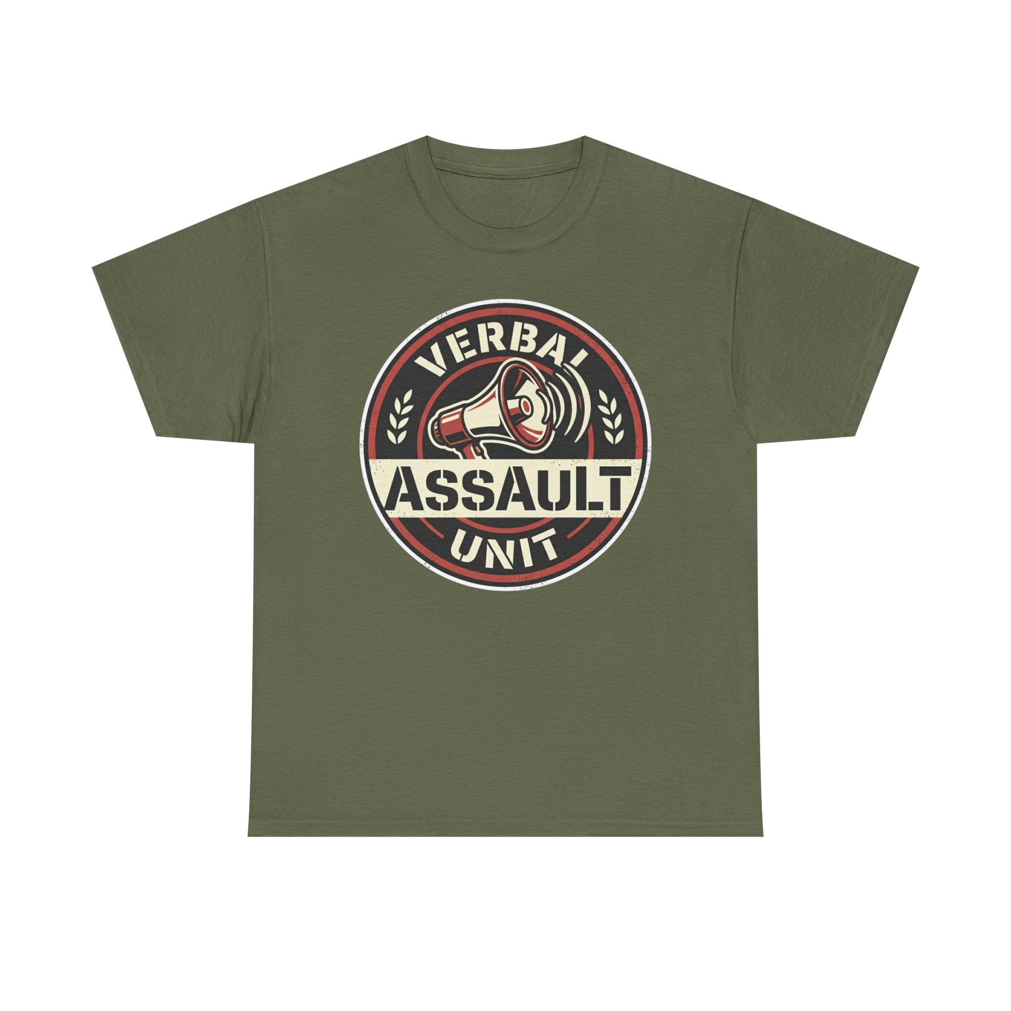 "Verbal Assault Unit" Funny Sarcasm Megaphone Dark Humor Graphic T-Shirt
