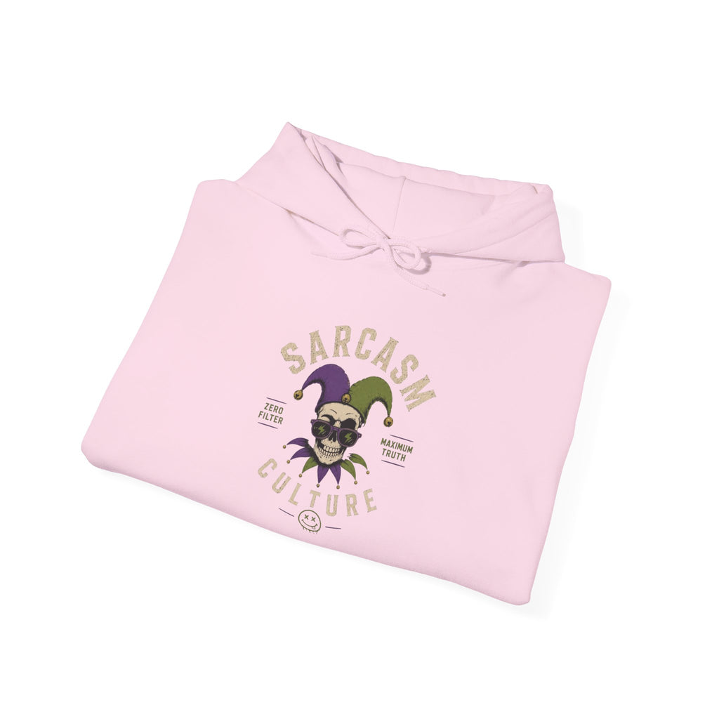 The Emotional Support Hoodie — Jester Skull Dark Rose | Sarcasm Culture