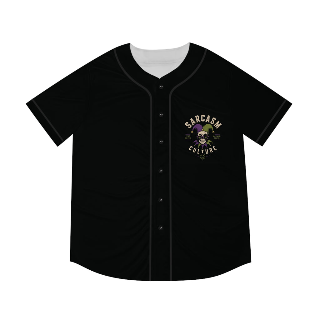 Sarcasm Culture Baseball Jersey – Dark Joker Skull Graphic