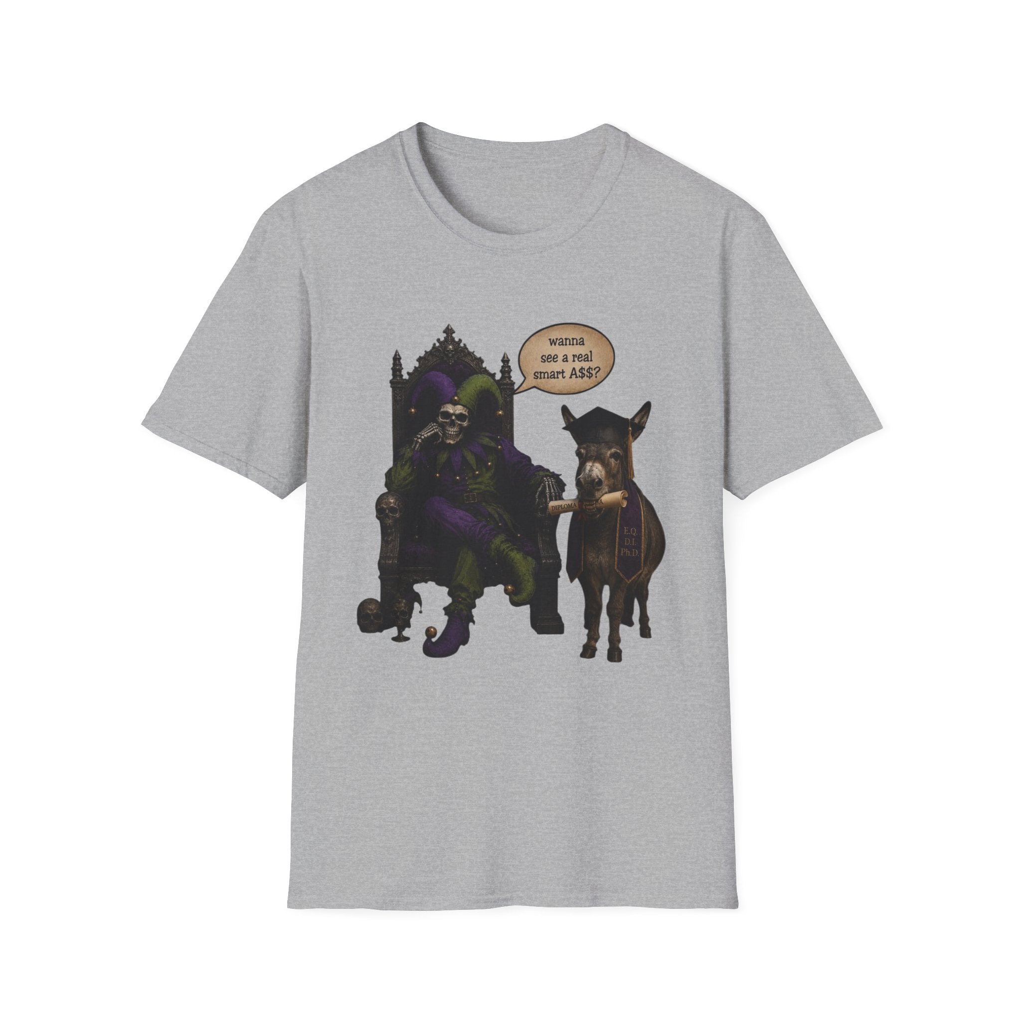 Jester Throne T-Shirt — “Wicked and a Smart Ass” Dark Gothic Graphic Tee