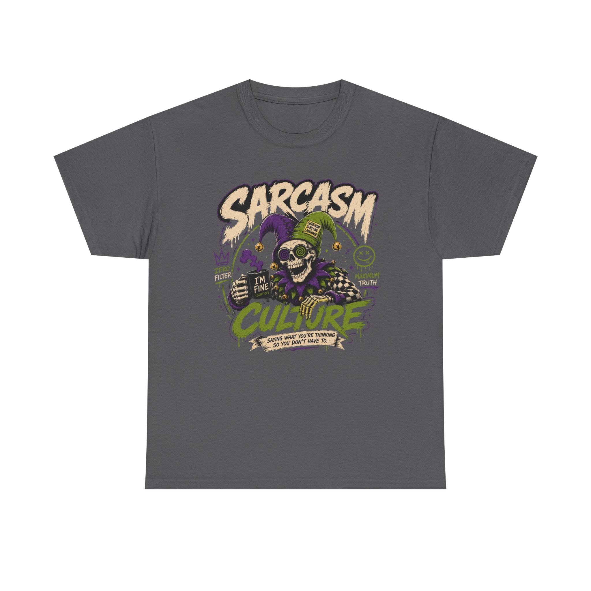 Off His Meds Jester Tee — Wild & Unhinged Sarcasm Culture Graphic T-Shirt