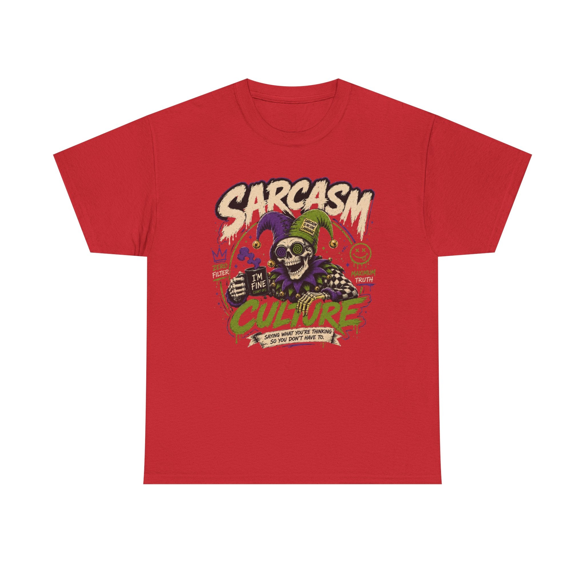 Off His Meds Jester Tee — Wild & Unhinged Sarcasm Culture Graphic T-Shirt