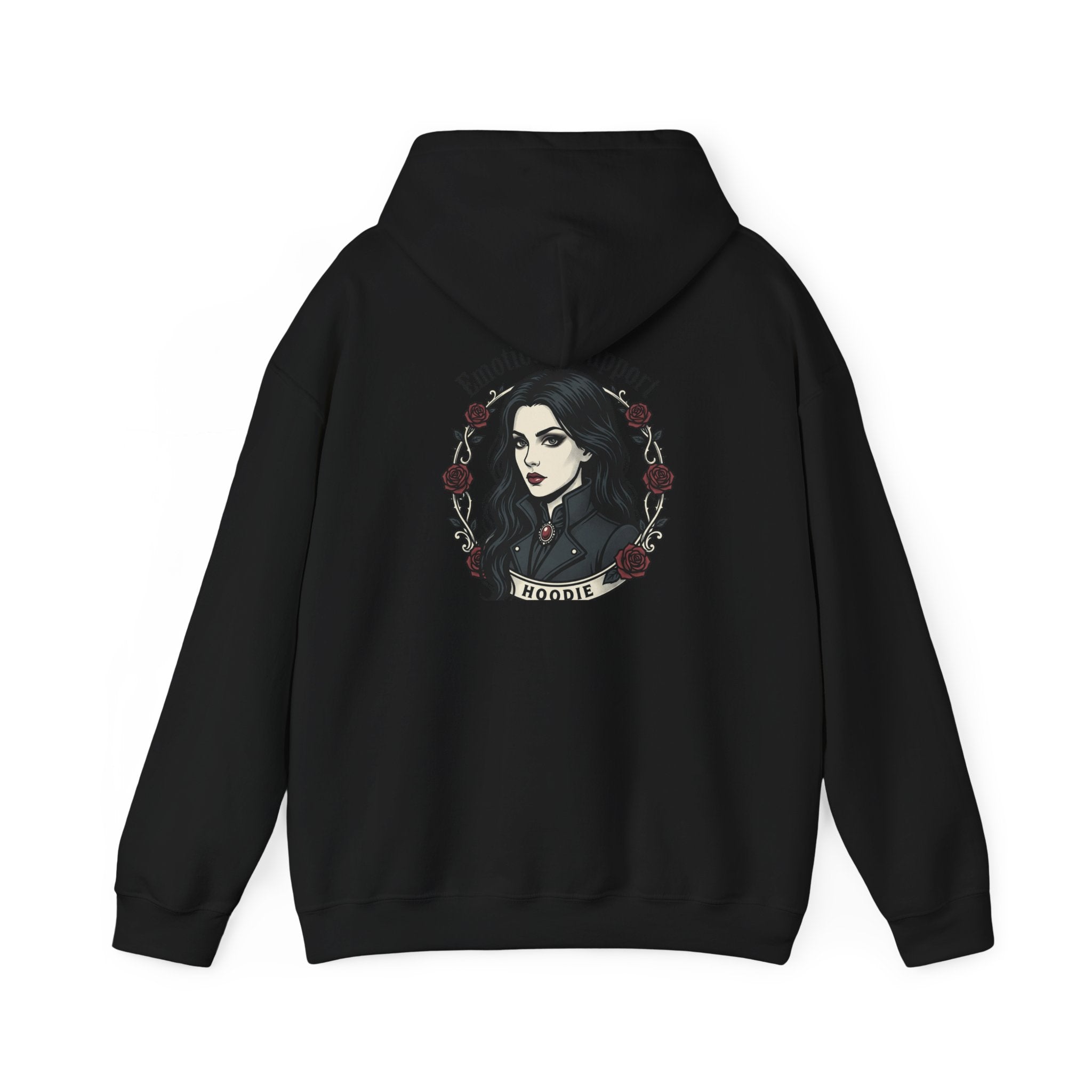 The Emotional Support Hoodie — Jester Skull Dark Rose | Sarcasm Culture