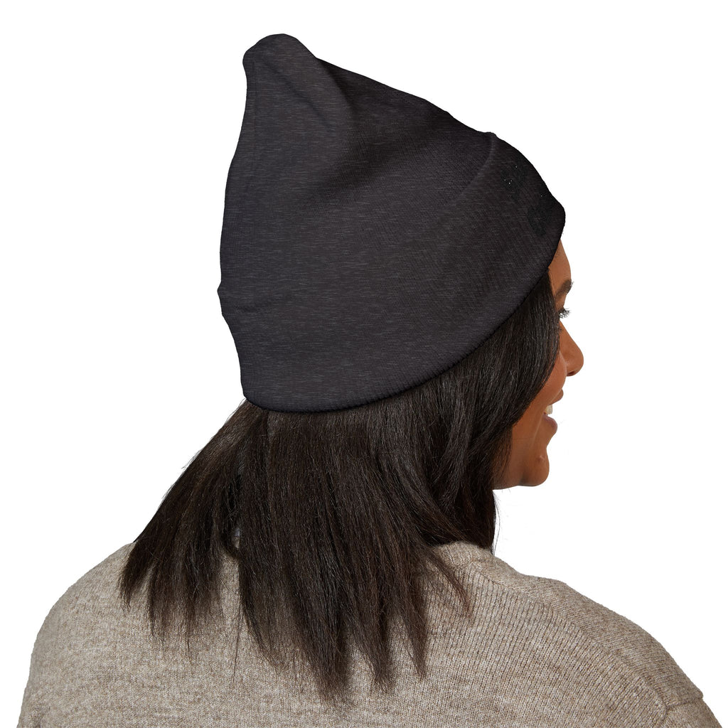 Sarcasm Culture Embroidered Cuffed Beanie — Olive Knit Winter Hat