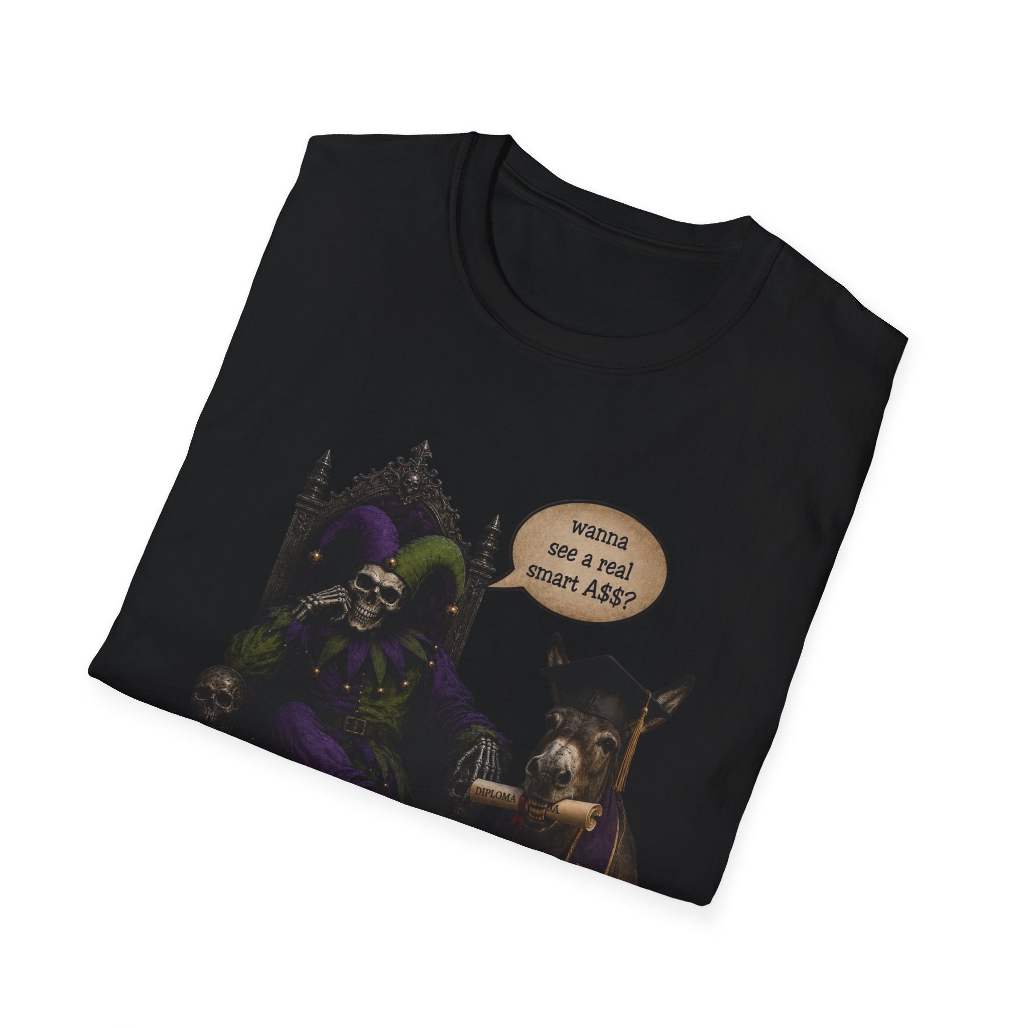 Jester Throne T-Shirt — “Wicked and a Smart Ass” Dark Gothic Graphic Tee