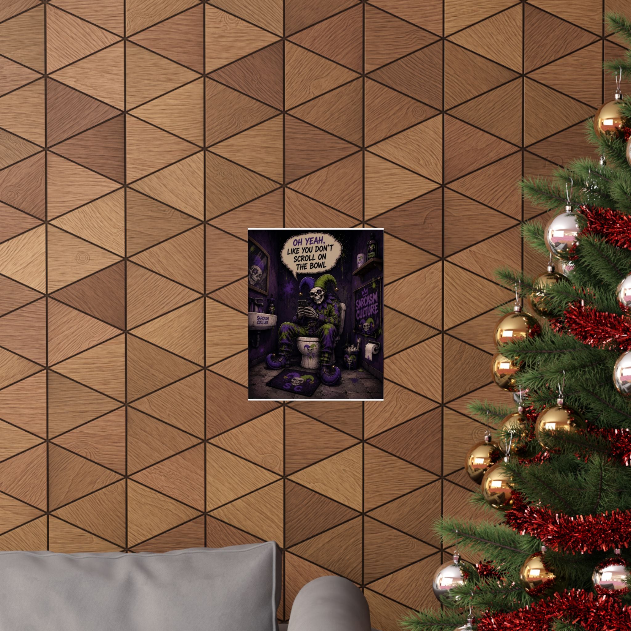 Skull Jester Poster — "Oh Yeah, Like You Don't Scroll on the Bowl" Matte Vertical Wall Art