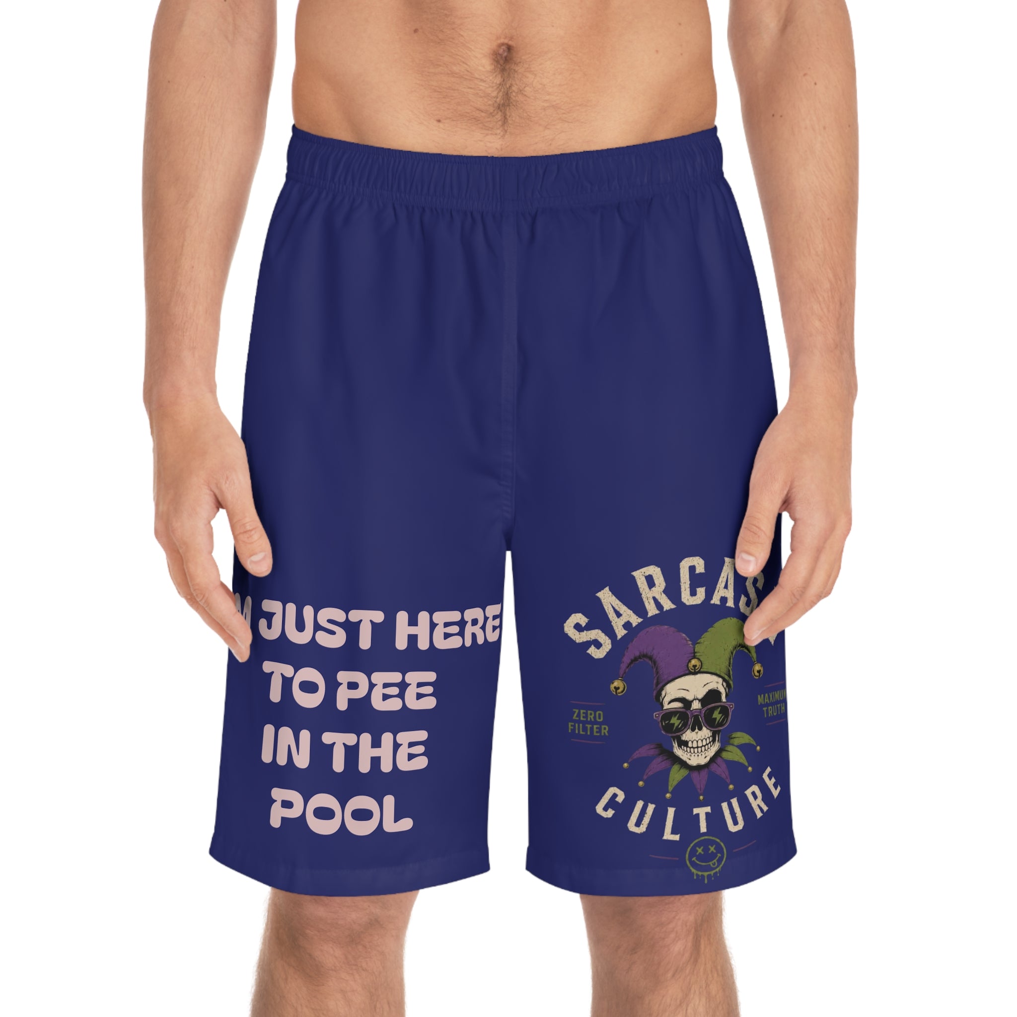 "I'm Just Here to Pee in the Pool" Men's Swim Shorts