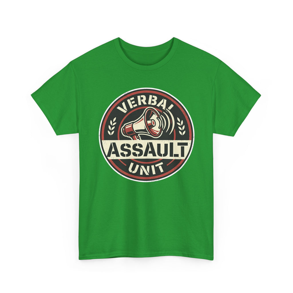 "Verbal Assault Unit" Funny Sarcasm Megaphone Dark Humor Graphic T-Shirt