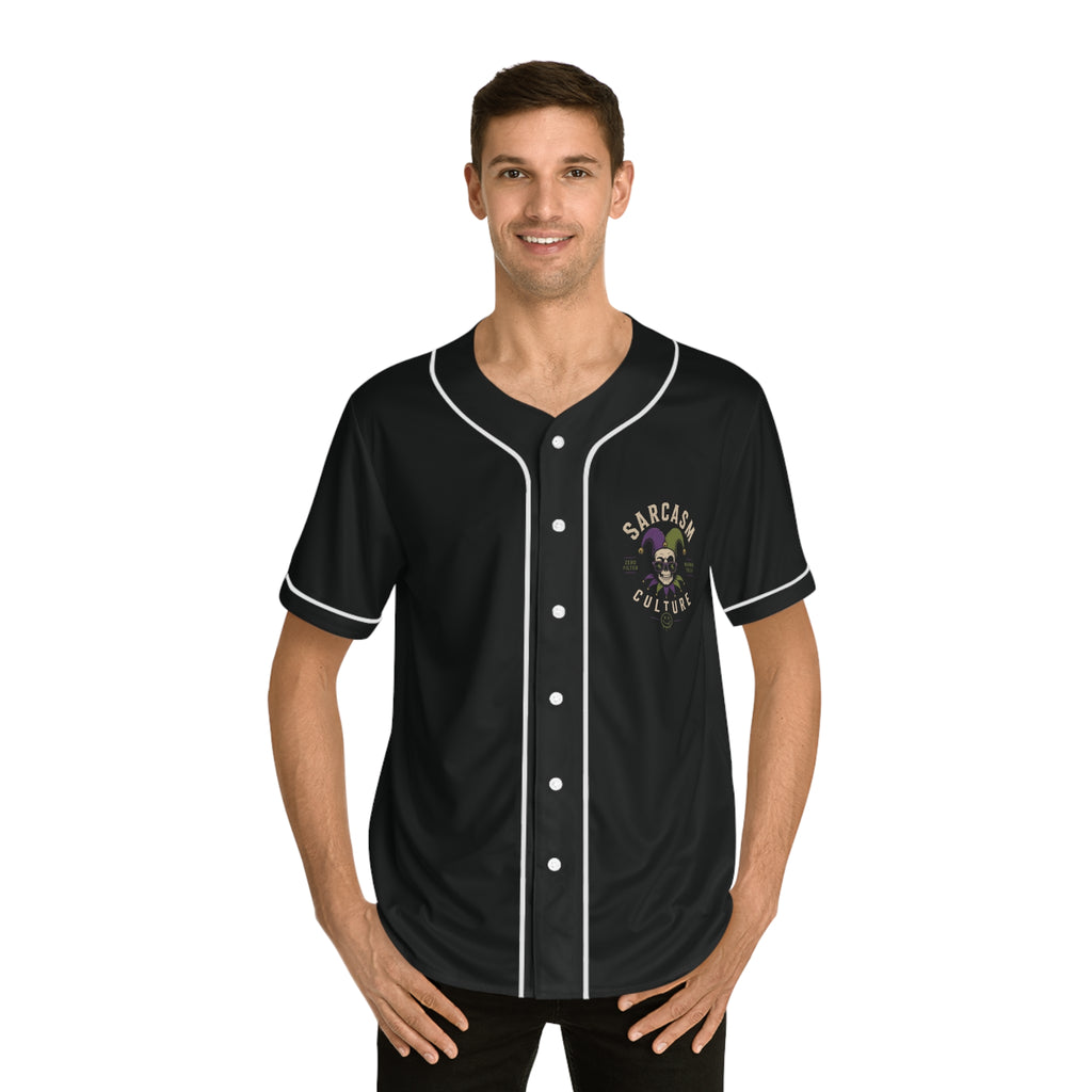 Sarcasm Culture Baseball Jersey – Dark Joker Skull Graphic