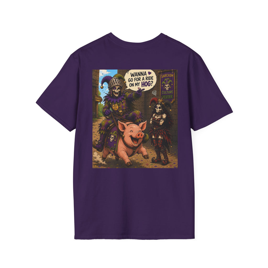 Witch & Pig Vintage Graphic T-Shirt — "Wanna Go for a Ride on My Hog?"
