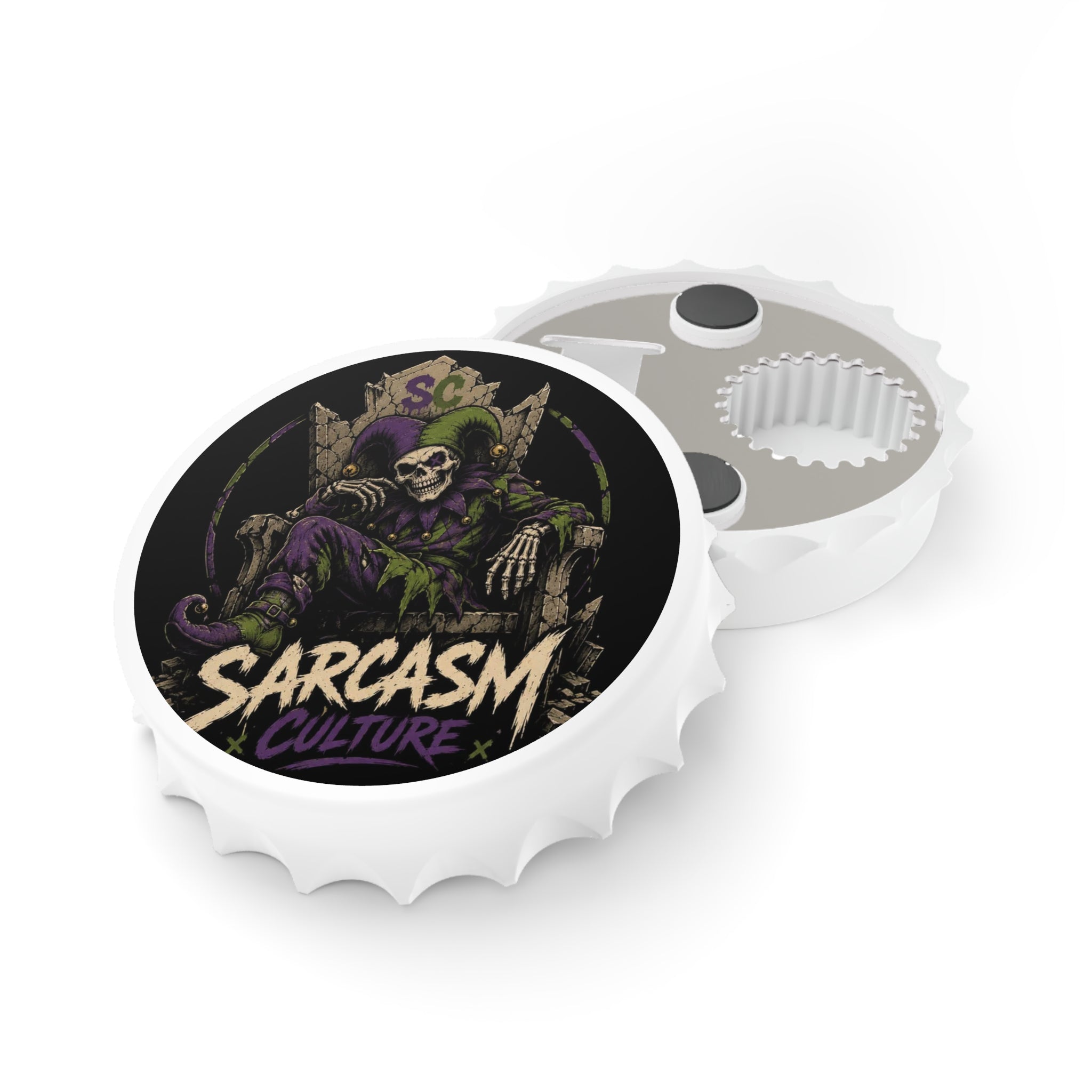 Bottle Opener — Sarcasm Culture Skull Jester Design