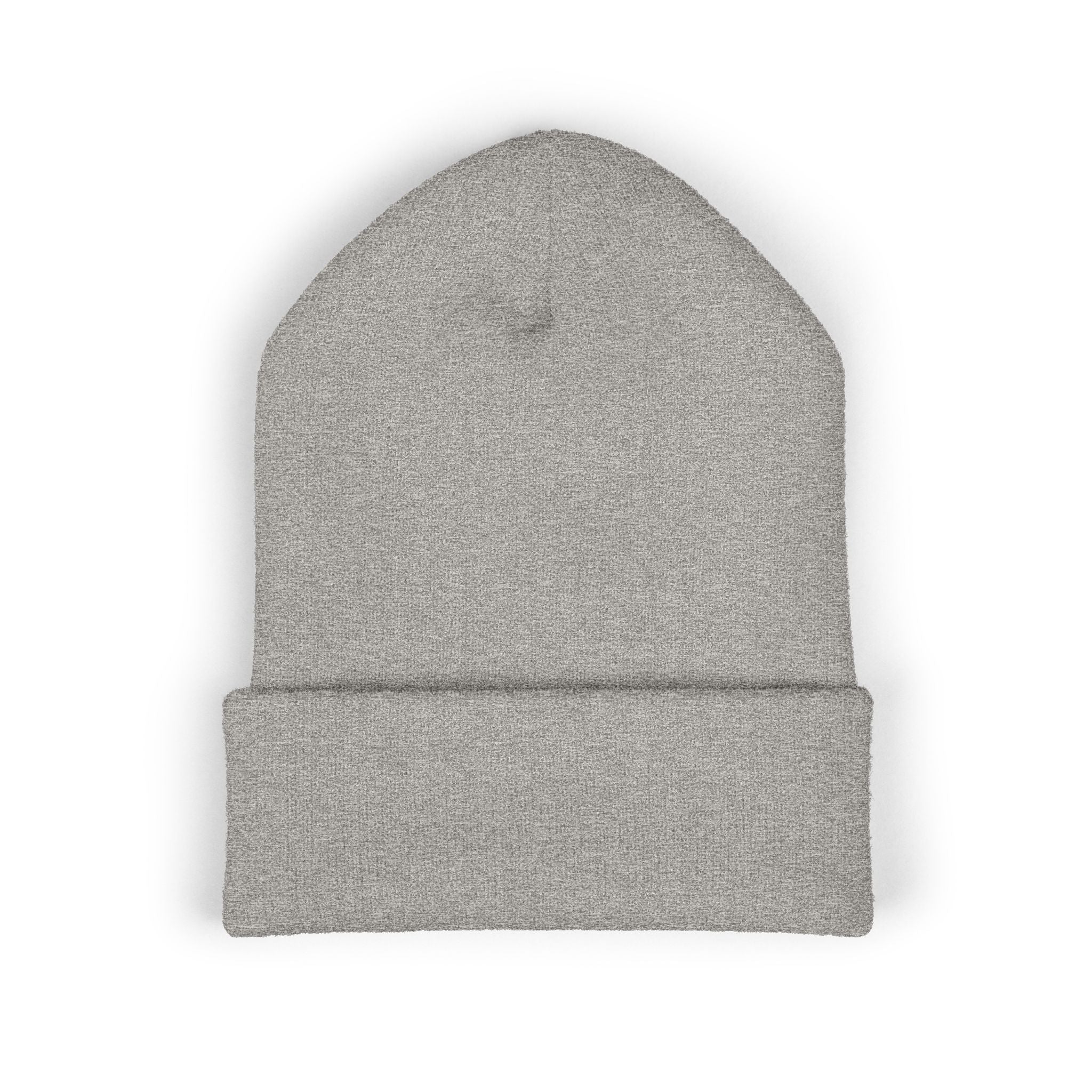 Sarcasm Culture Embroidered Cuffed Beanie — Olive Knit Winter Hat