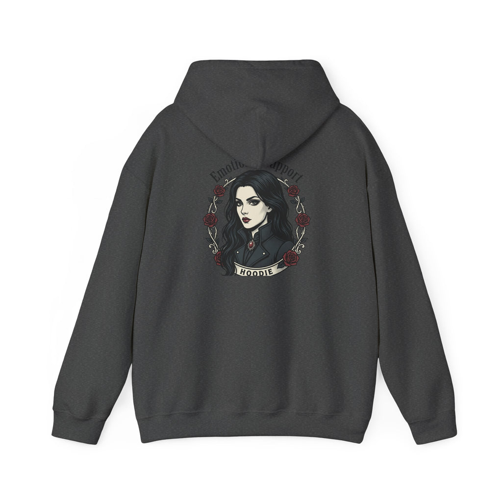 The Emotional Support Hoodie — Jester Skull Dark Rose | Sarcasm Culture