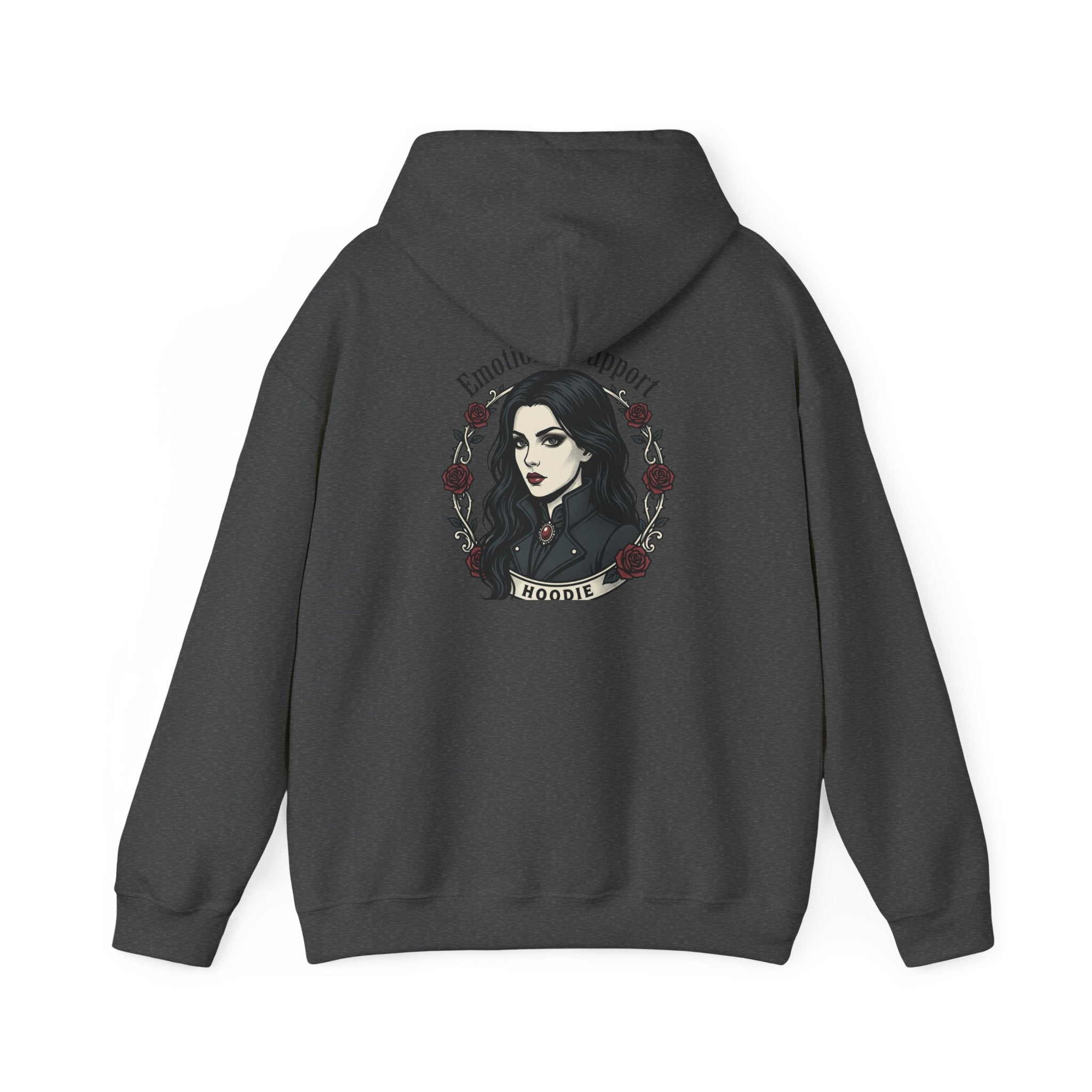The Emotional Support Hoodie — Jester Skull Dark Rose | Sarcasm Culture