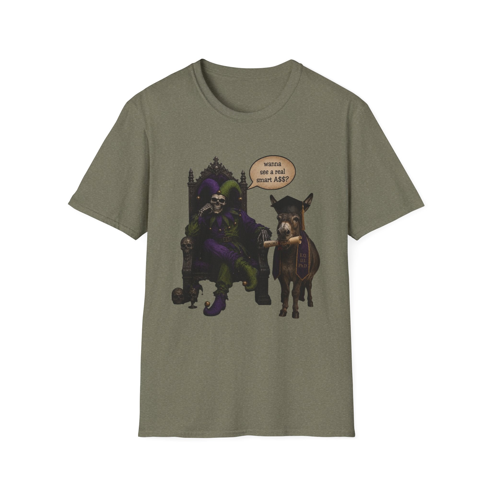 Jester Throne T-Shirt — “Wicked and a Smart Ass” Dark Gothic Graphic Tee