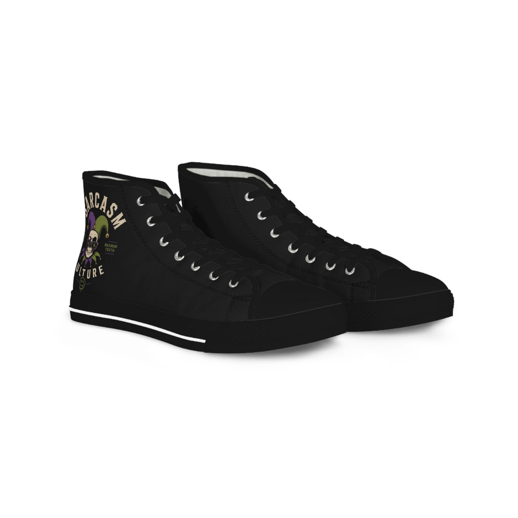 High Top Sneakers — 'Sarcasm Is My Love Language' Dark Humor Canvas Shoes