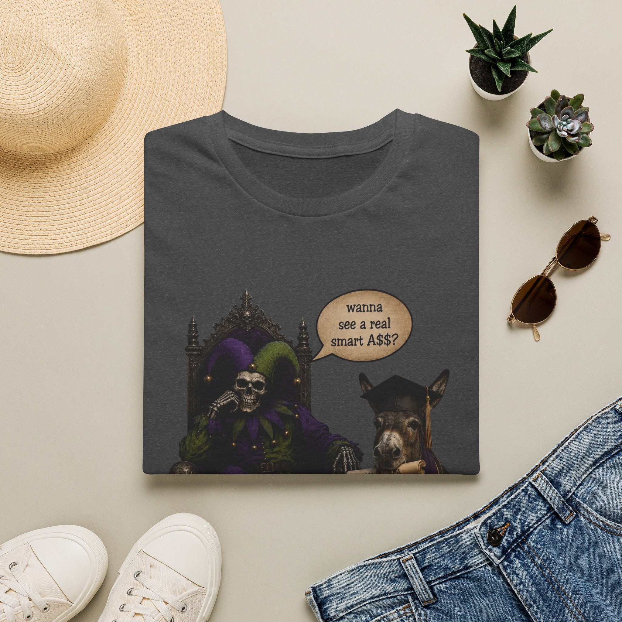 Jester Throne T-Shirt — “Wicked and a Smart Ass” Dark Gothic Graphic Tee