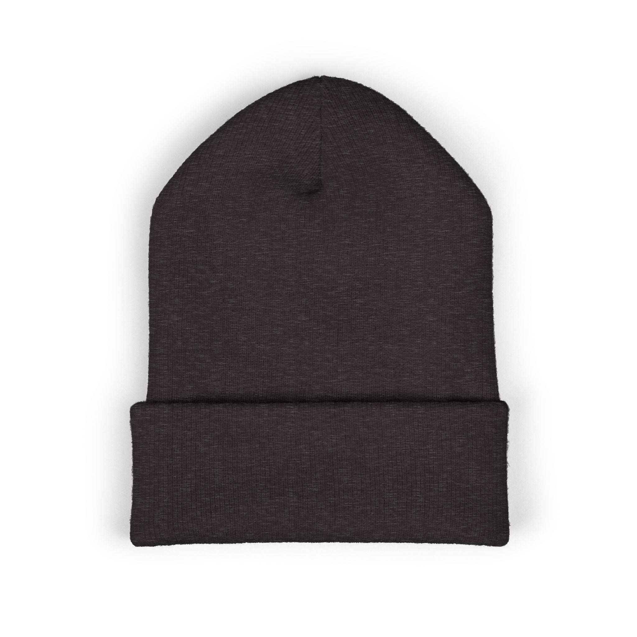 Sarcasm Culture Embroidered Cuffed Beanie — Olive Knit Winter Hat
